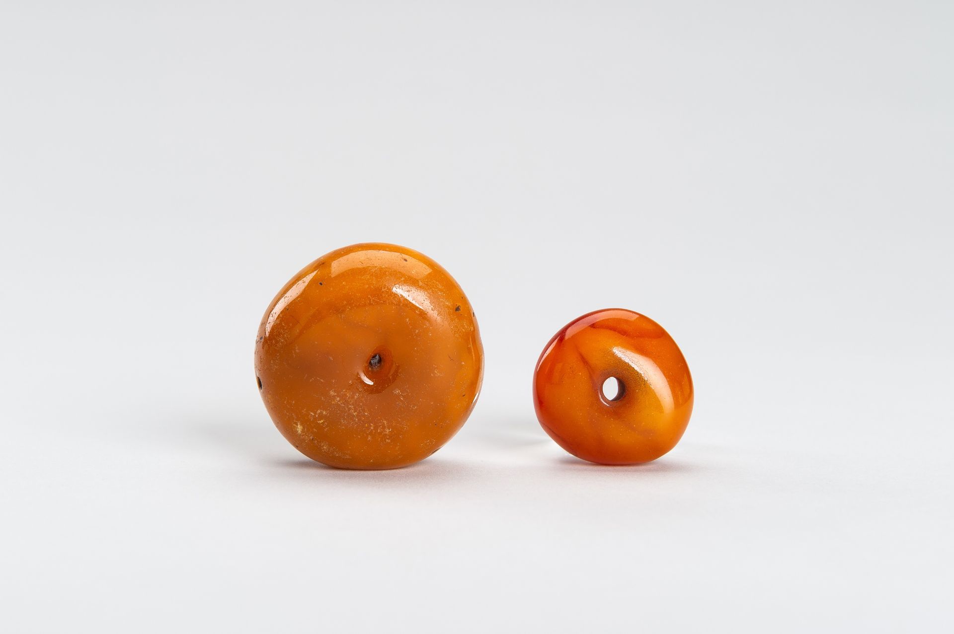 TWO MASSIVE HIMALAYAN AMBER BEADS - Image 5 of 10