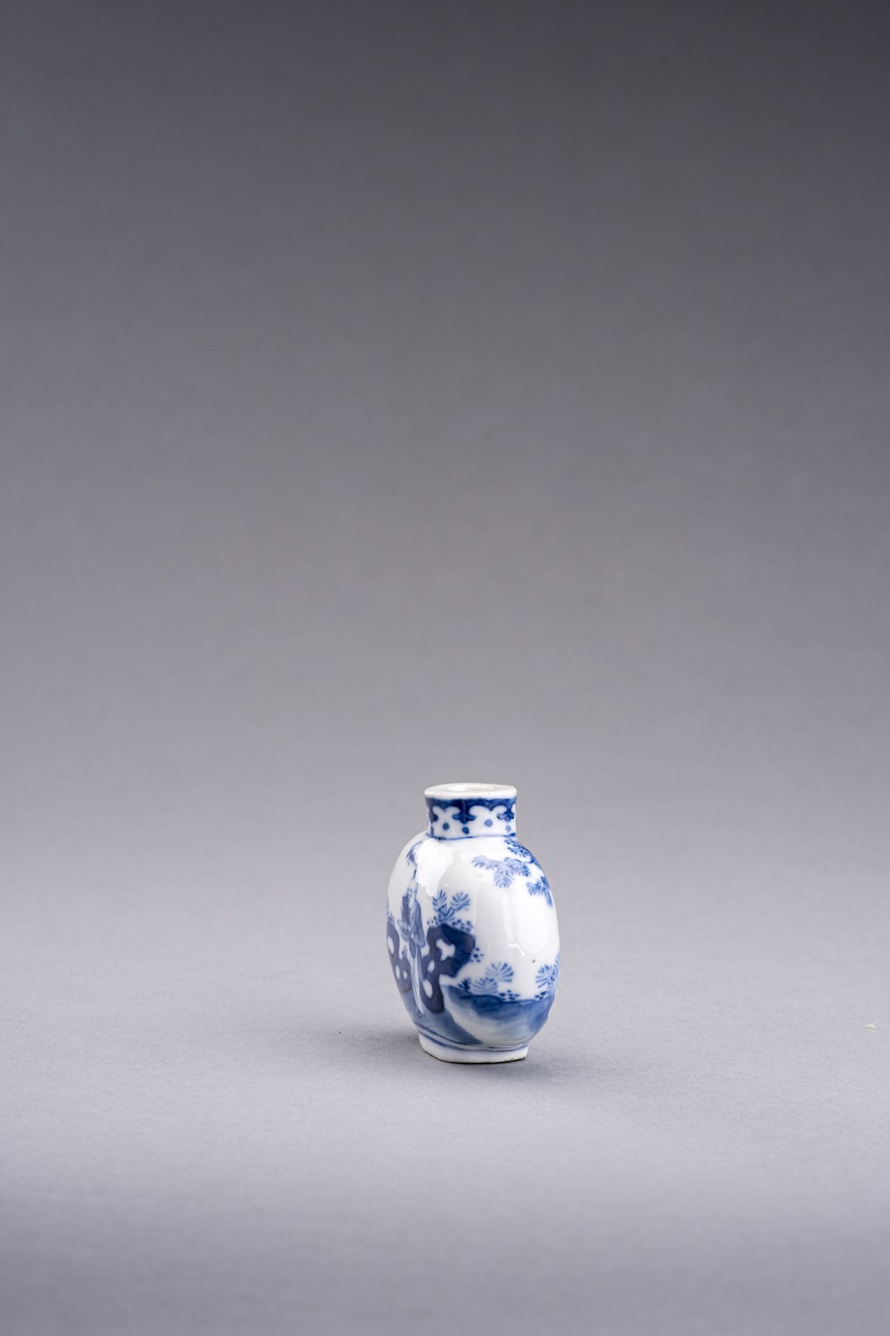 TWO BLUE AND WHITE PORCELAIN SNUFF BOTTLES, QING DYNASTY - Image 3 of 13