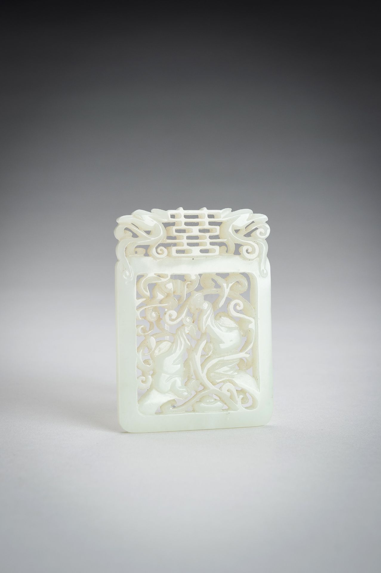 A PALE CELADON JADE PLAQUE WITH 'BOYS AT PLAY', 1900s - Image 4 of 9