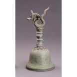 A BRONZE 'DRAGON' TEMPLE BELL