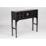A BLACK LACQUERED CONSOLE TABLE, MEIJI