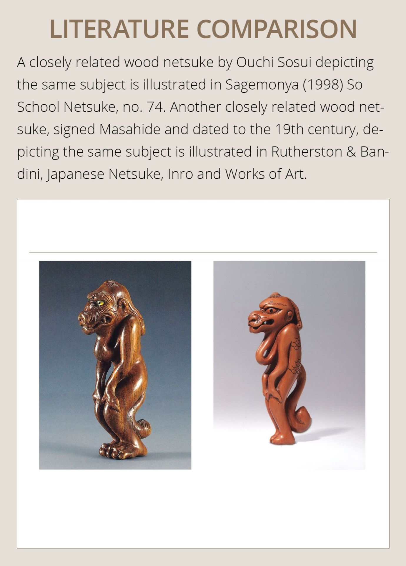 A CONTEMPORARY WOOD NETSUKE OF A MYTHICAL BEAST - Image 8 of 13