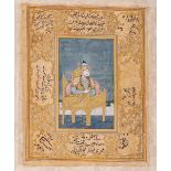 AN INDIAN MINIATURE PAINTING OF A MUGHAL NOBLEMAN, LATE 19th CENTURY