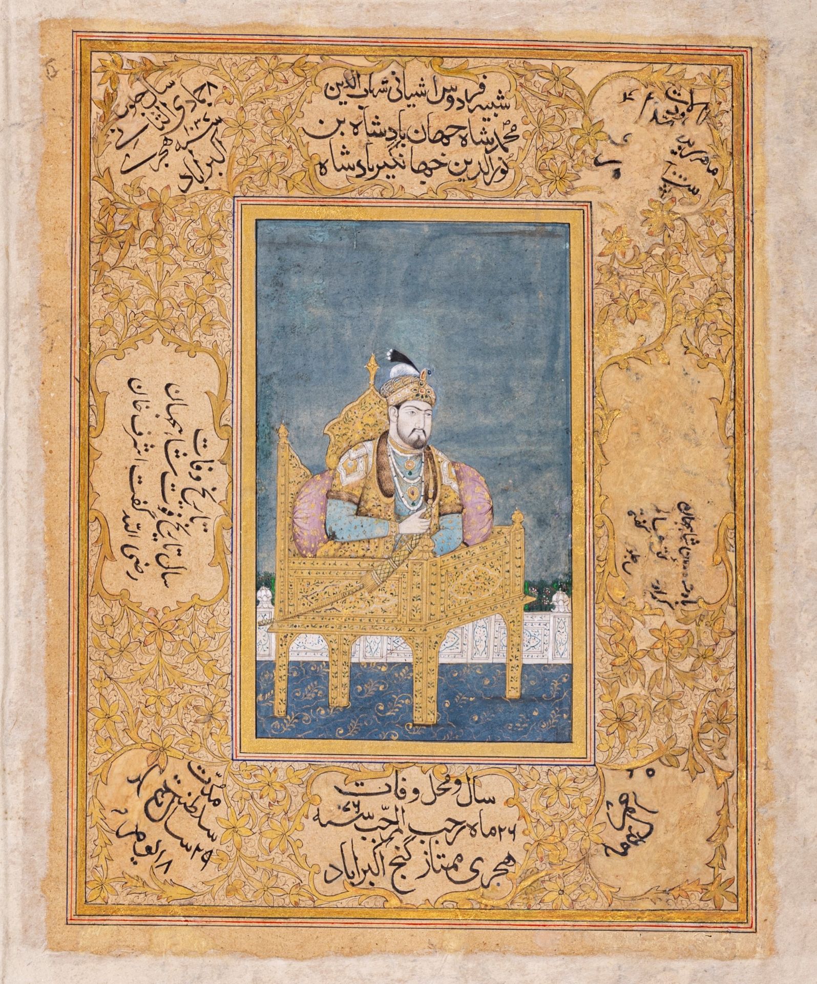 AN INDIAN MINIATURE PAINTING OF A MUGHAL NOBLEMAN, LATE 19th CENTURY