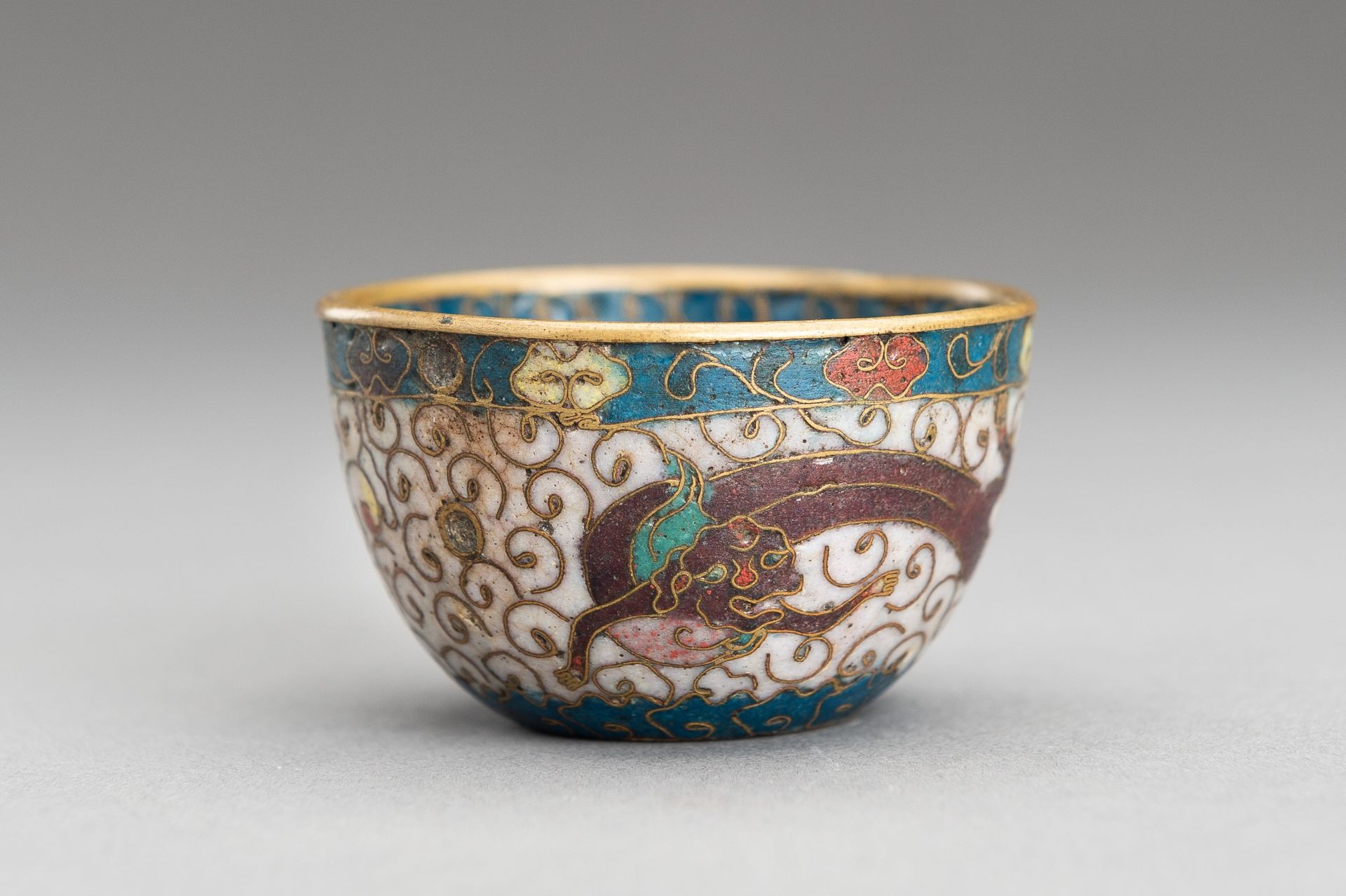 A MING DYNASTY CLOISONE WINE CUP