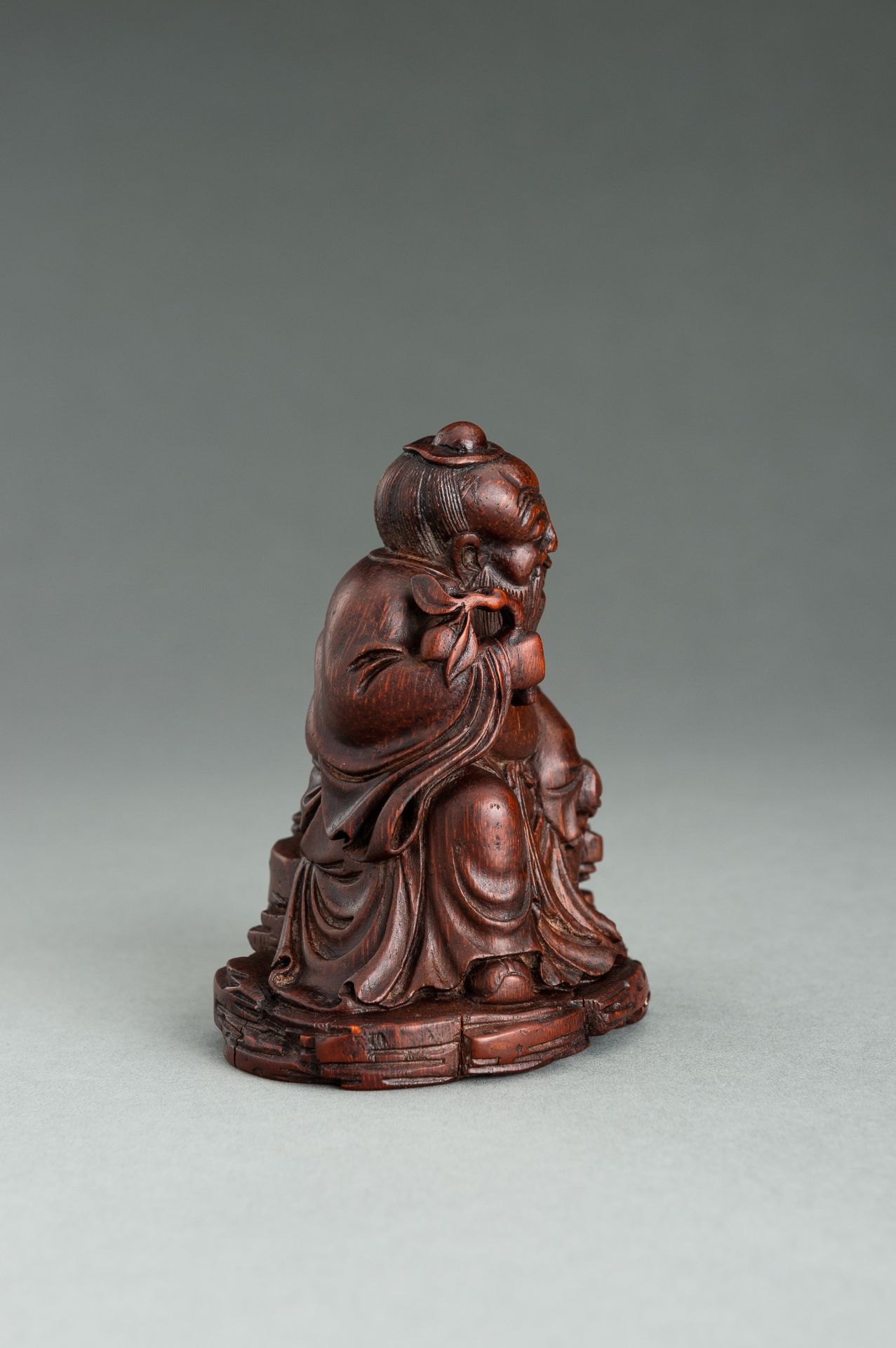 A BAMBOO FIGURE OF SHOULAO, QING DYNASTY - Image 9 of 13