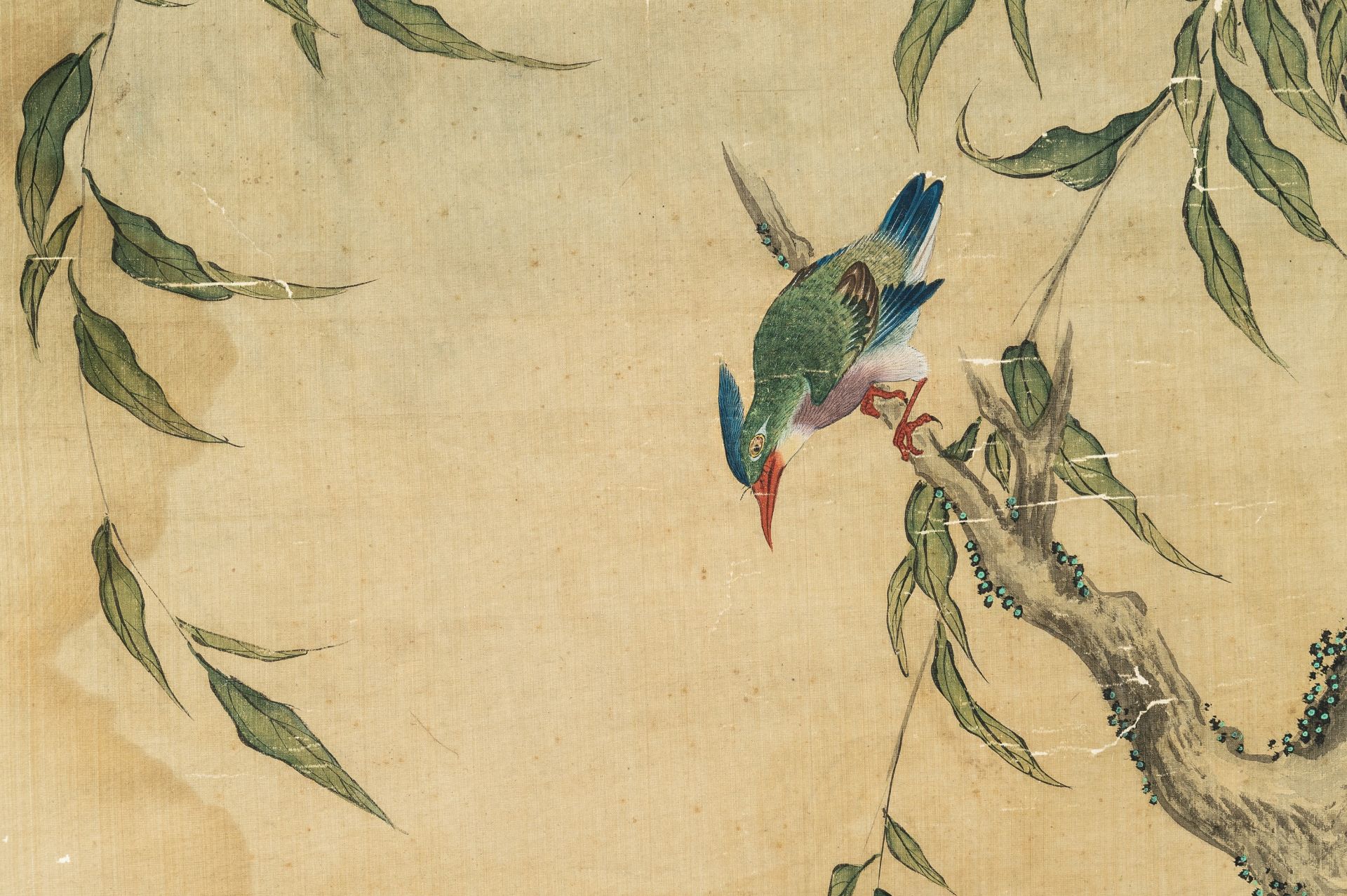 A GROUP OF THREE SCROLL PAINTINGS WITH DUCKS, BIRDS, AND RABBITS, QING - Image 26 of 30