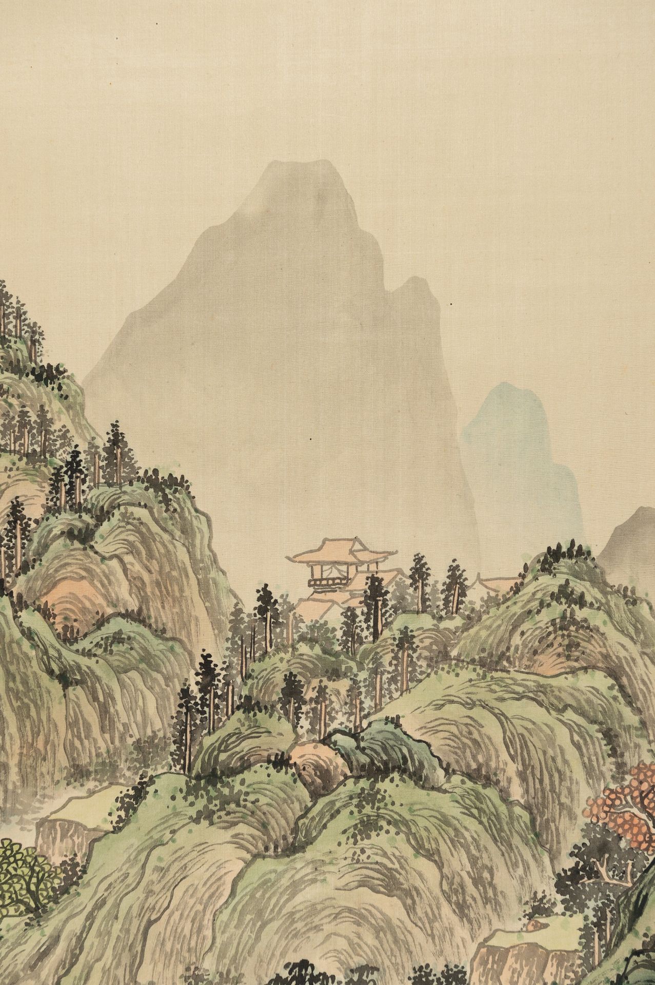 A HANGING SCROLL PAINTING OF A RIVER LANDSCAPE, AFTER WEN ZHENGMING - Bild 5 aus 8