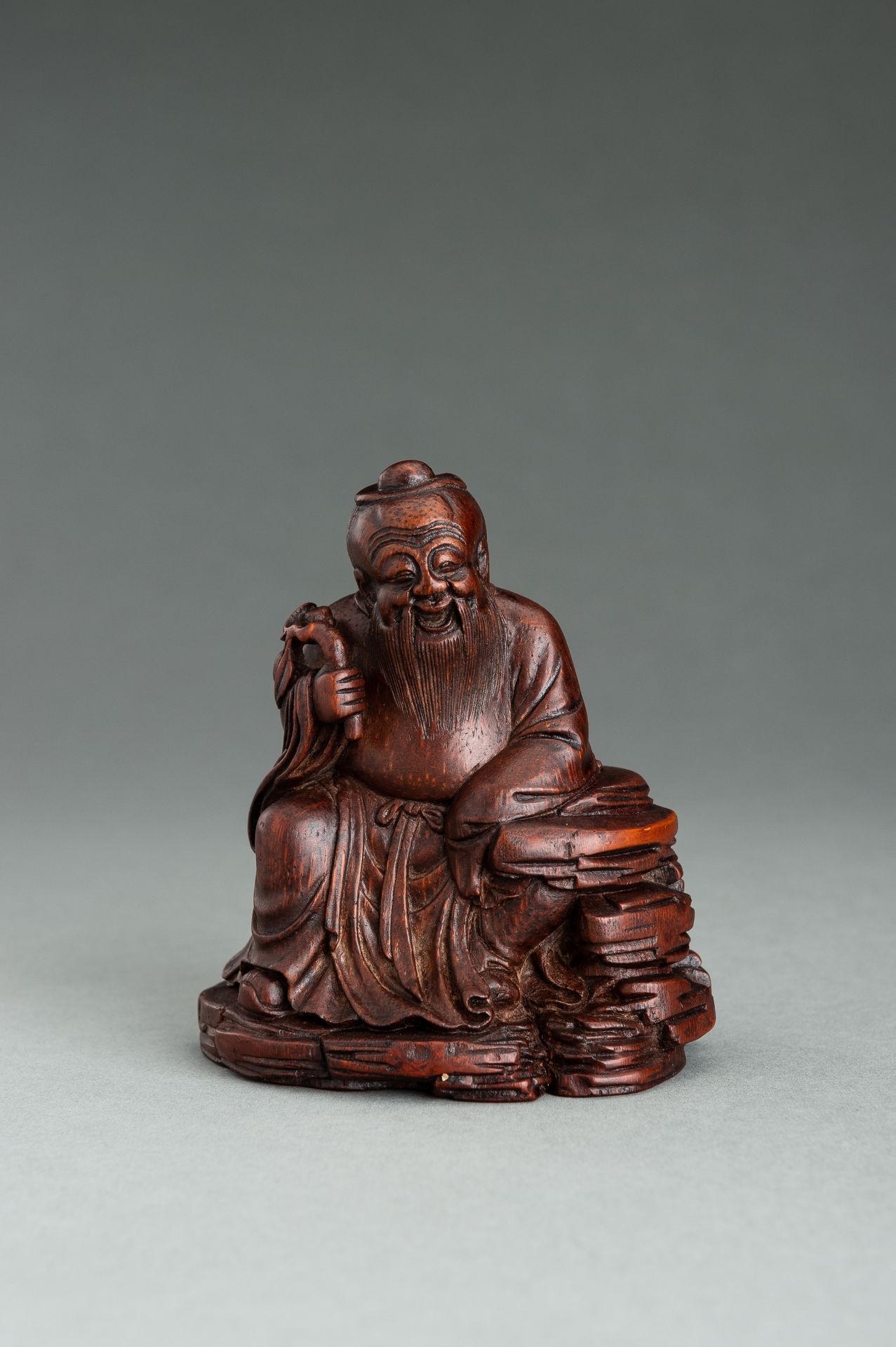 A BAMBOO FIGURE OF SHOULAO, QING DYNASTY - Image 2 of 13