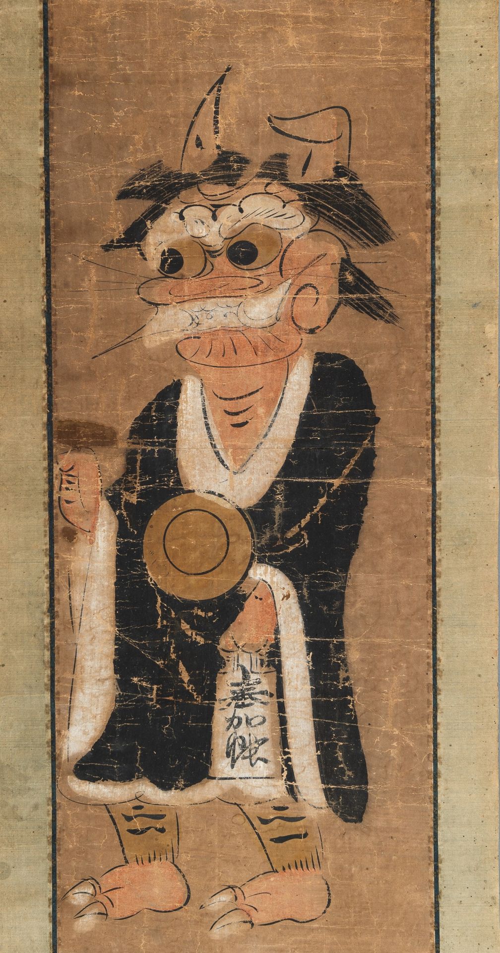 AN OTSU-E PAINTING OF ONI NO NENBUTSU