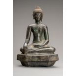 A LAOTIAN BRONZE FIGURE OF BUDDHA SHAKYAMUNI