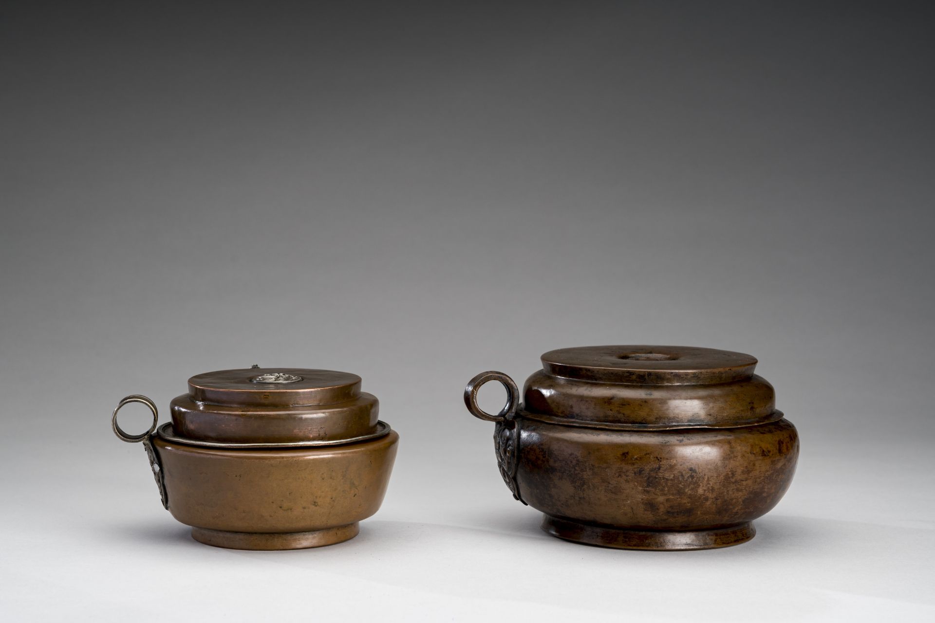 TWO RITUAL TIBETAN COPPER WATERPOTS, 19th CENTURY - Image 6 of 10