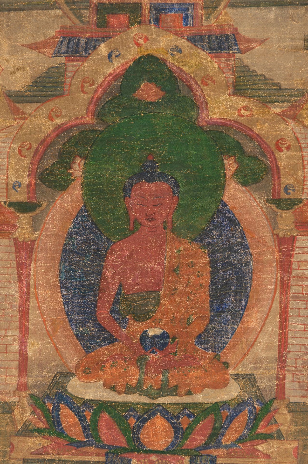 A THANGKA OF BUDDHA AMITHABA - Image 5 of 10