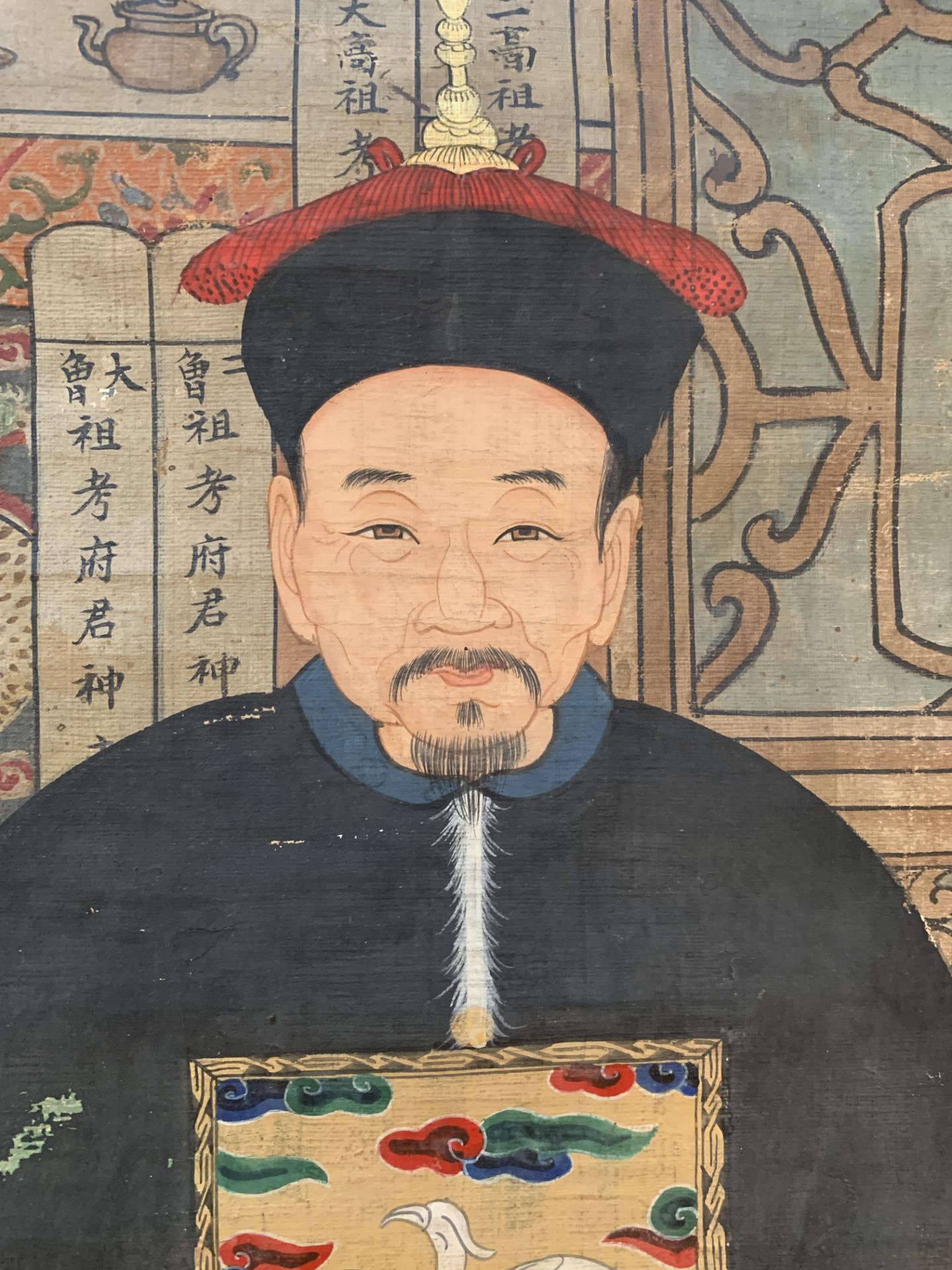 A HANGING SCROLL PAINTING WITH AN ANCESTRAL PORTRAIT - Bild 4 aus 9