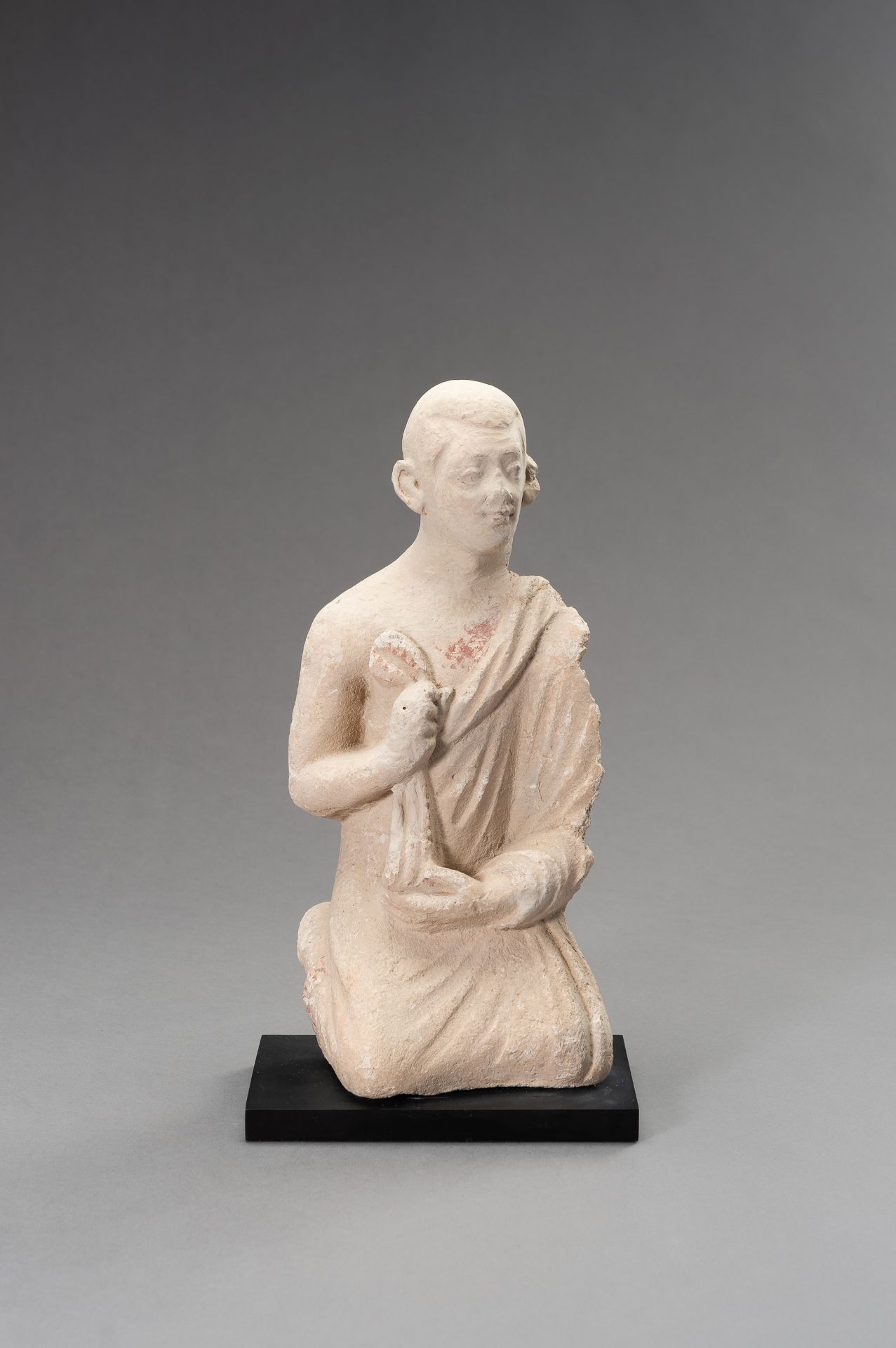 A STUCCO FIGURE OF A MONK, GANDHARA - Image 2 of 11