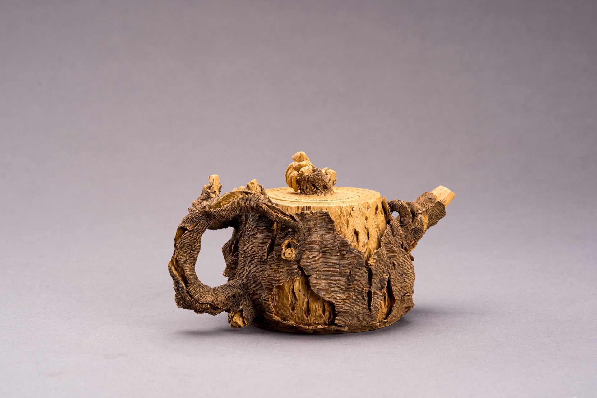 AN YIXING ZISHA 'TREE STUMP' TEA POT - Image 7 of 13