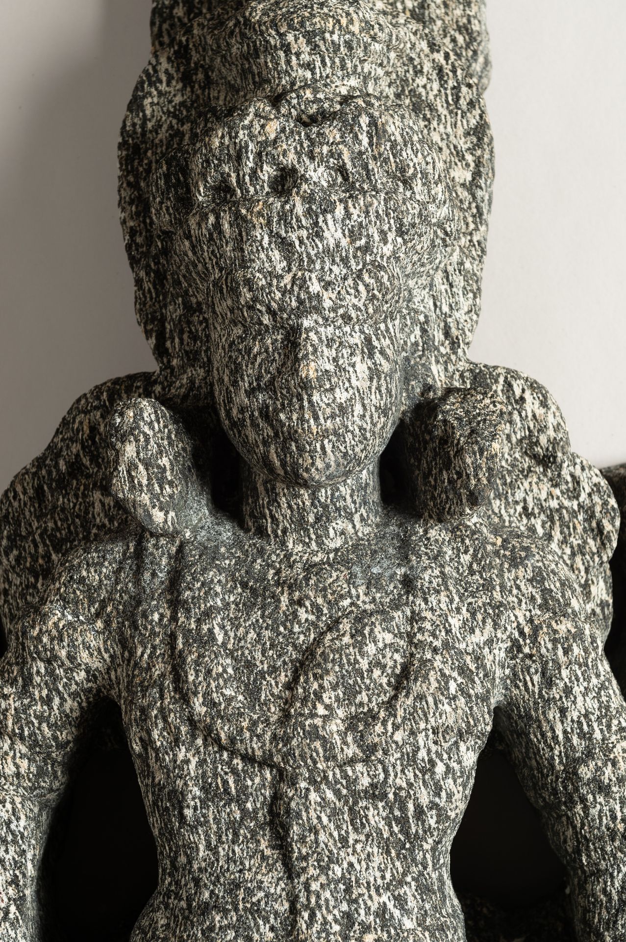 AN INDIAN GRANITE STONE STATUE OF A DEITY - Image 7 of 15
