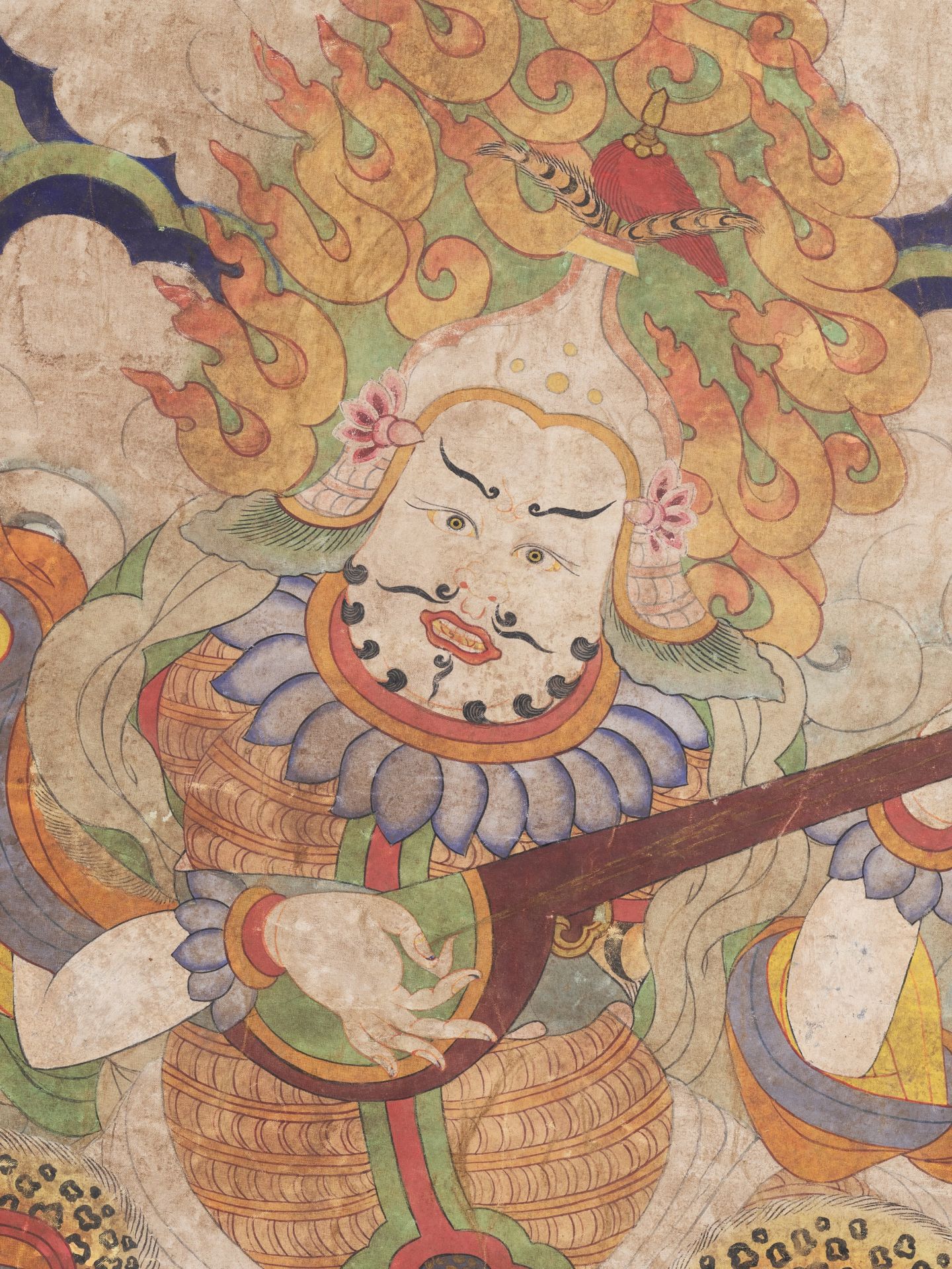 A THANGKA OF DHRITARASHTRA, QING DYNASTY - Image 4 of 8