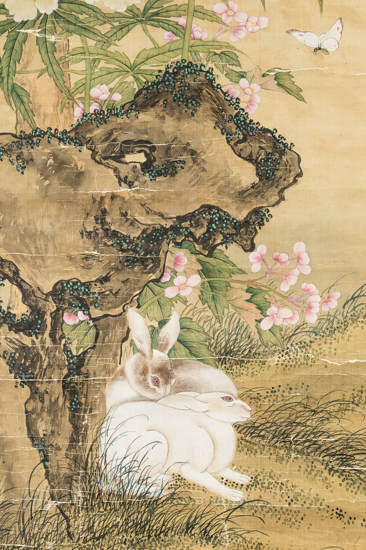 A GROUP OF THREE SCROLL PAINTINGS WITH DUCKS, BIRDS, AND RABBITS, QING - Image 7 of 30