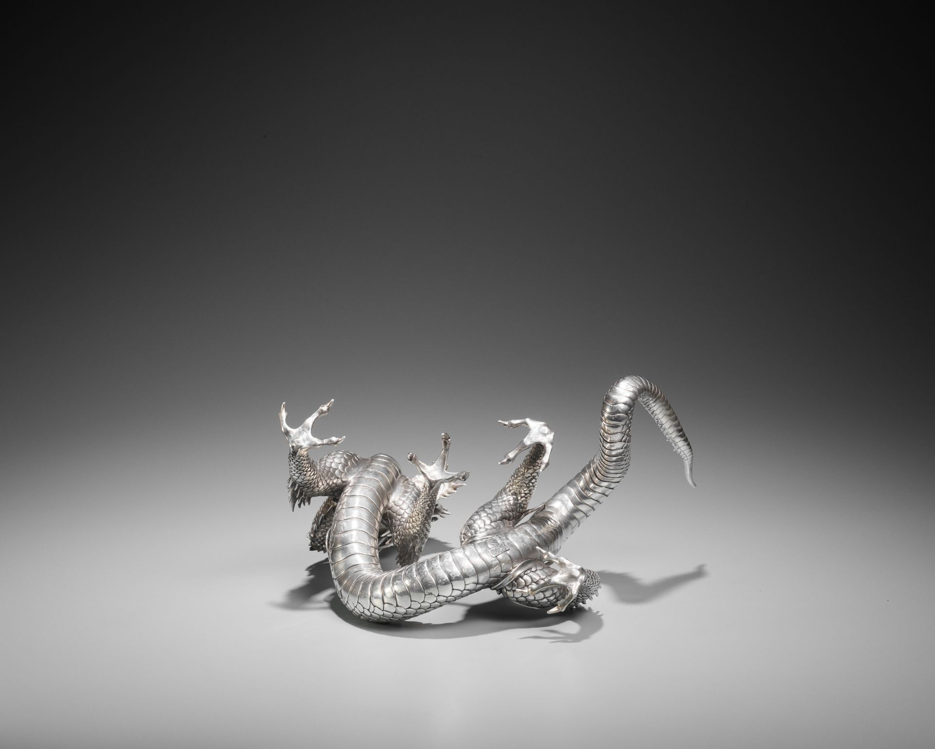 SANMI: A MASTERFUL SILVER OKIMONO OF A DRAGON WITH ROCK CRYSTAL SPHERE - Image 20 of 20
