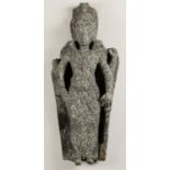 AN INDIAN GRANITE STONE STATUE OF A DEITY