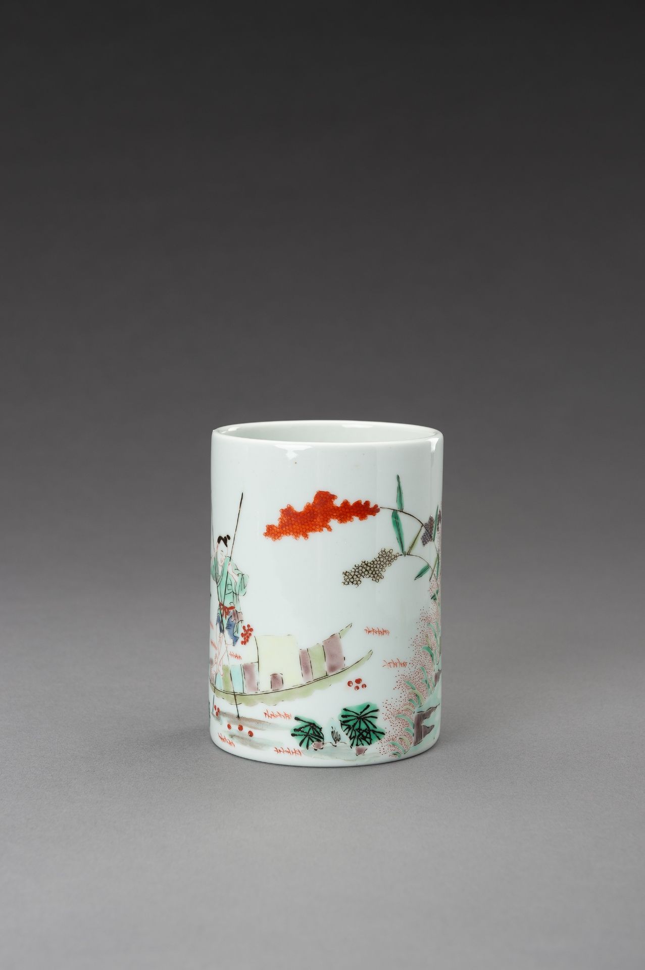 A FAMILLE VERTE PORCELAIN BRUSHPOT, BITONG - Image 2 of 10