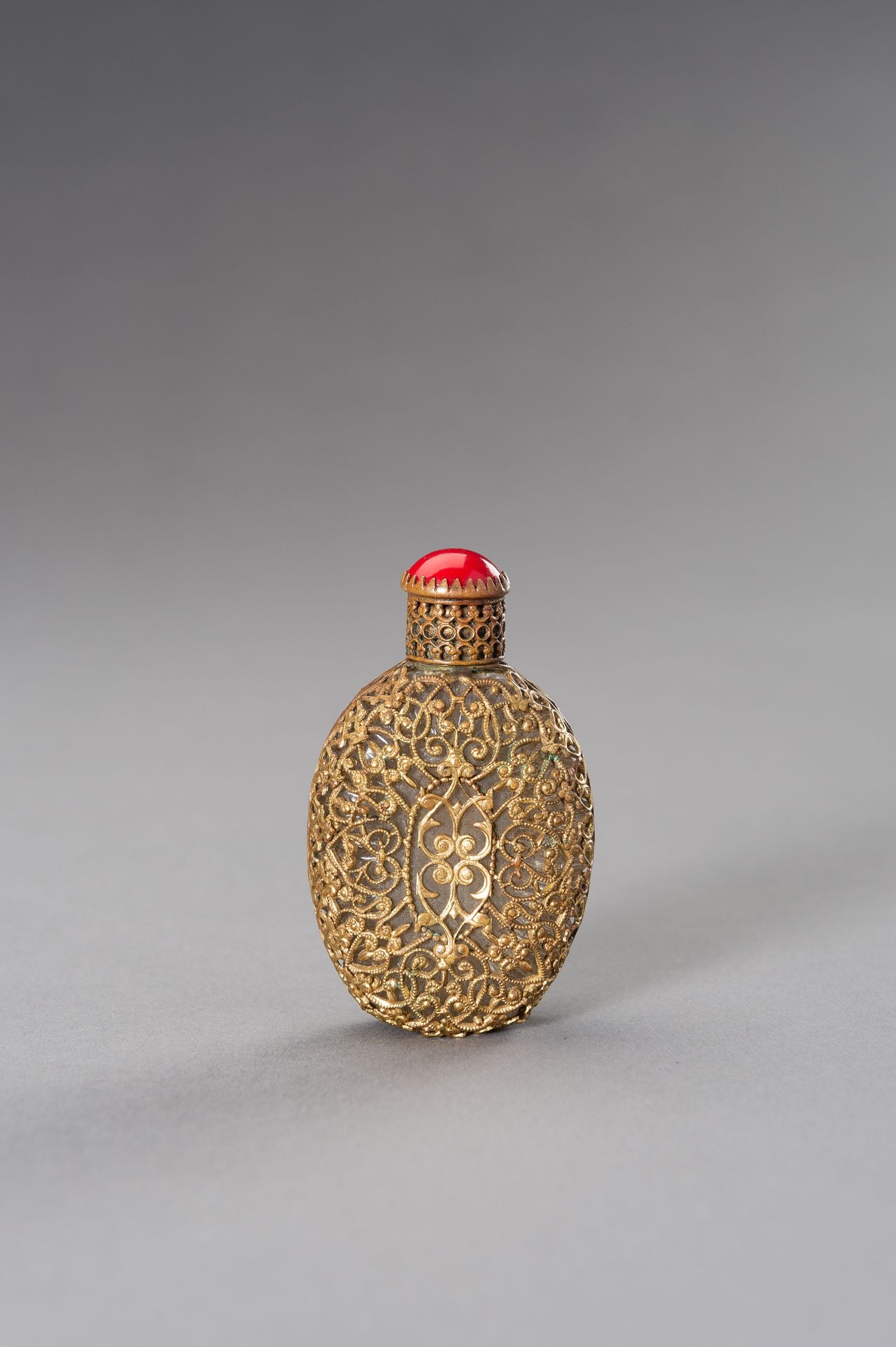 A CZECH EMBELLISHED METALWORK PERFUME BOTTLE, 19TH CENTURY - Image 10 of 14