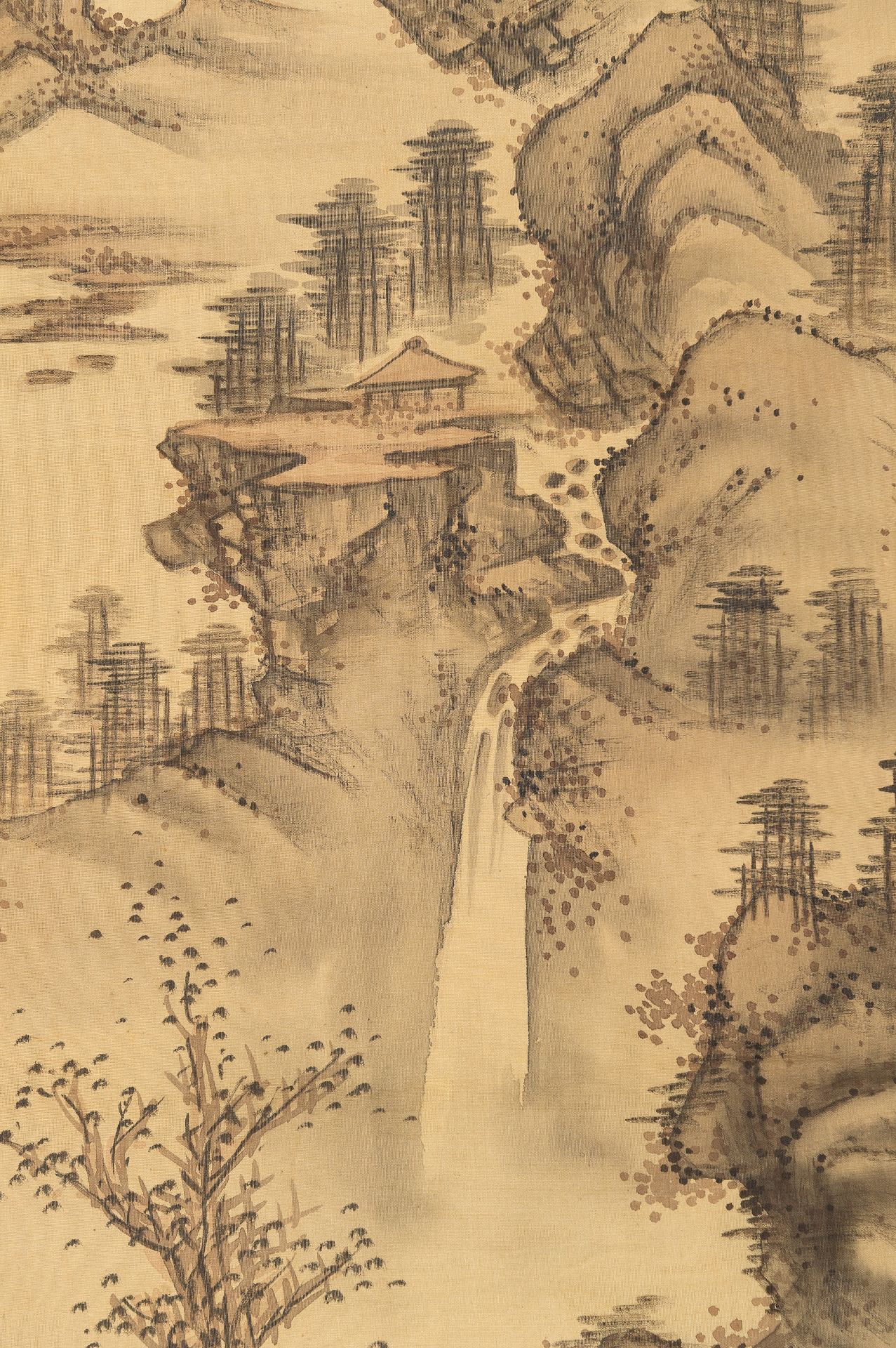 TANOMURA CHOKUNYÃ› (1814-1907): A SCROLL PAINTING OF MOUNTAINS - Image 6 of 11