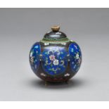 A CLOISONNE KORO WITH COVER