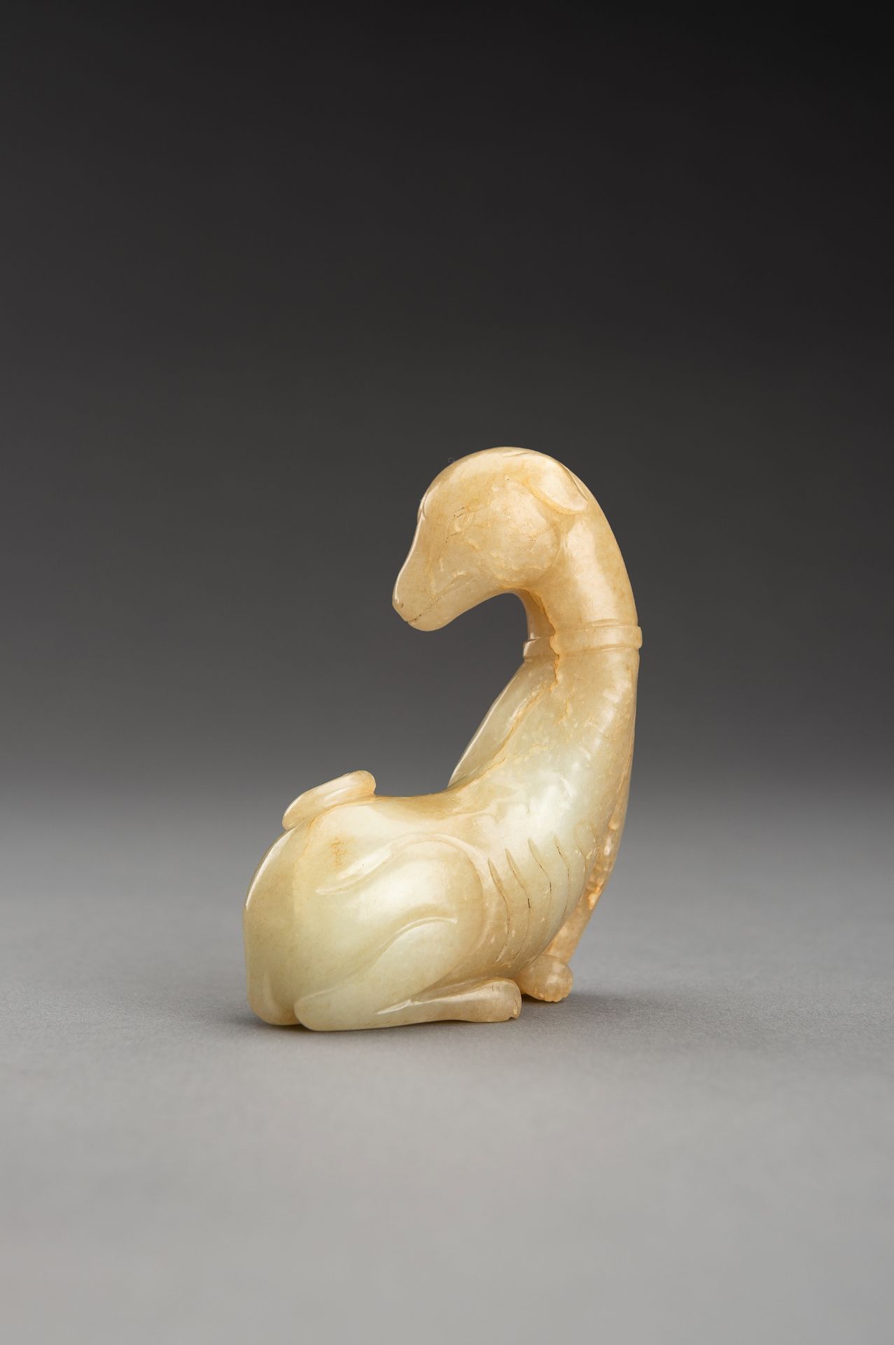 A PALE YELLOW JADE FIGURE OF A DOG, QING - Image 6 of 12
