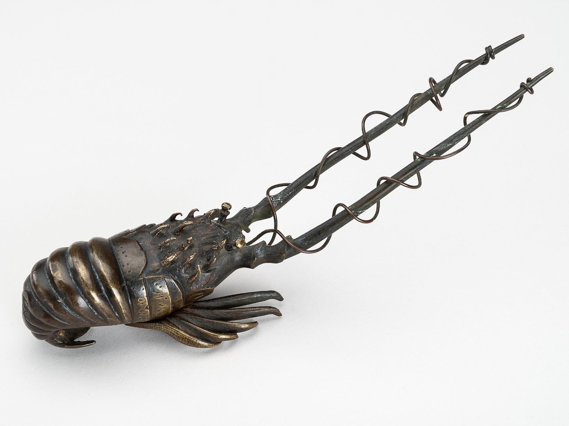 A BRONZE OKIMONO OF A SPINY LOBSTER, MEIJI