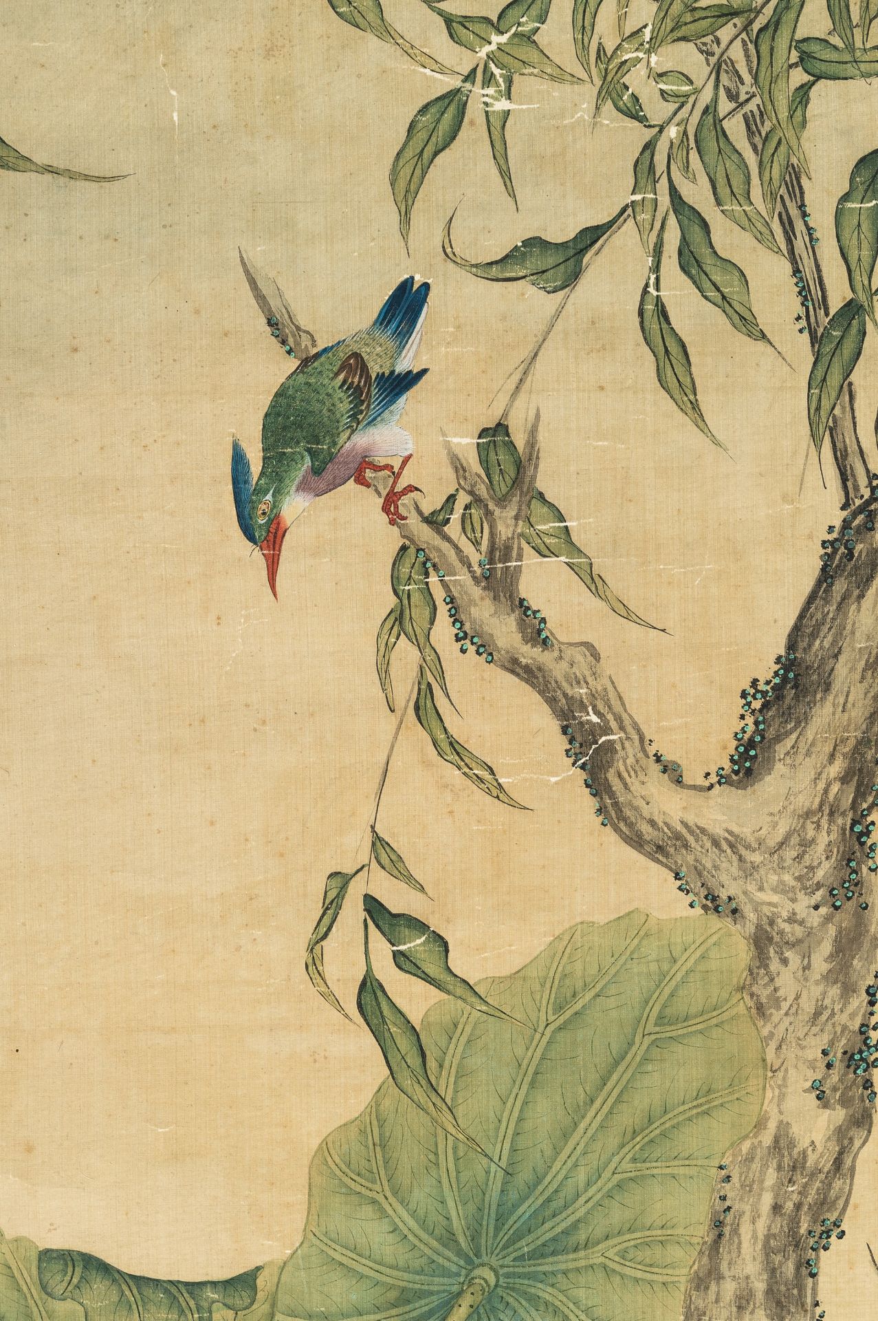 A GROUP OF THREE SCROLL PAINTINGS WITH DUCKS, BIRDS, AND RABBITS, QING - Image 24 of 30