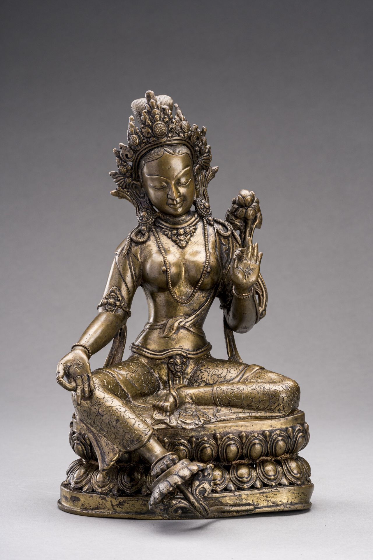 A NEPALESE BRONZE FIGURE OF TARA, c. 1920s