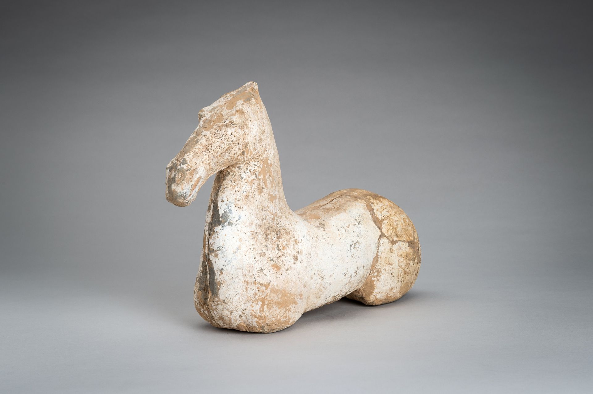A POTTERY FIGURE OF A HORSE, HAN DYNASTY - Image 2 of 11