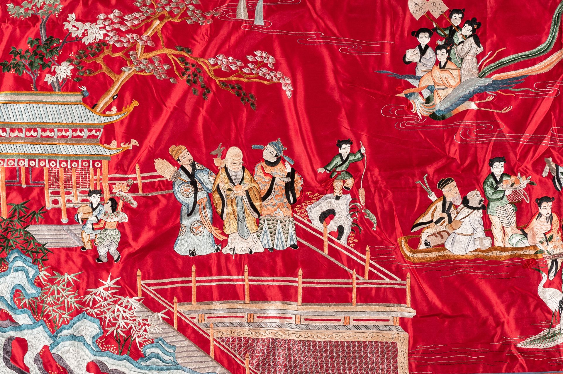 A LARGE EMBROIDERED SILK HANGING, REPUBLIC PERIOD - Bild 12 aus 14