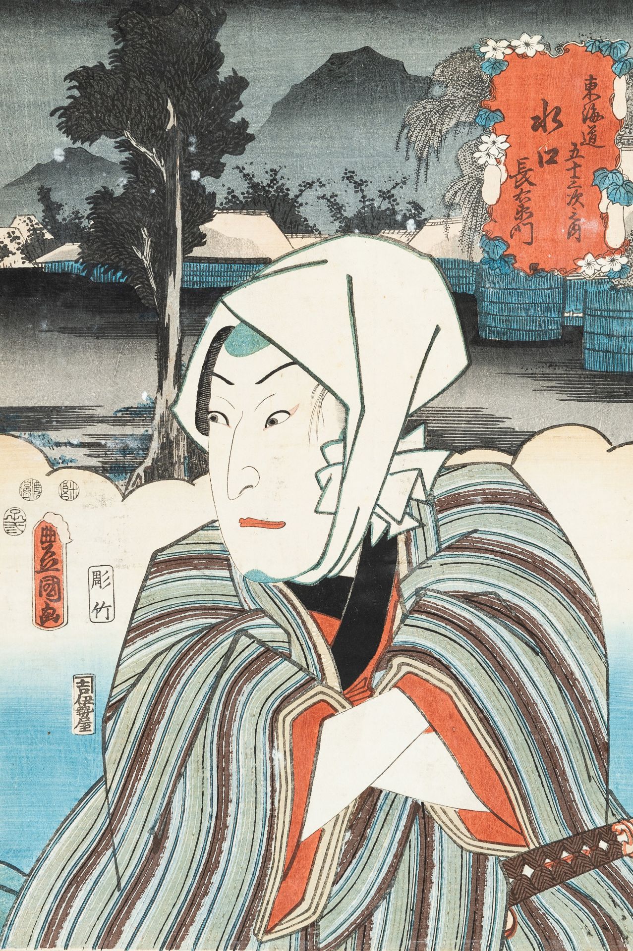 A LOT WITH SIX JAPANESE COLOR WOODBLOCK PRINTS - Image 4 of 31