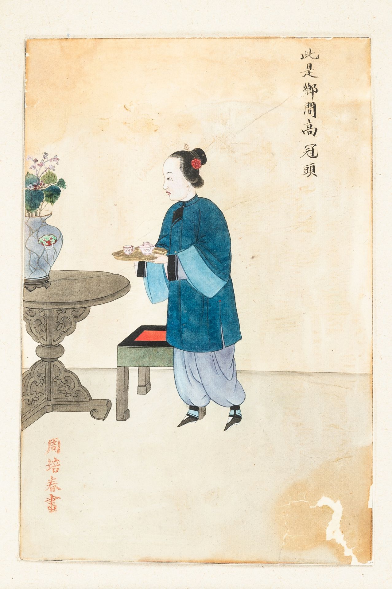 ZHOU PEI CHUN (active 1880-1910): A PAINTING OF A LADY, 1900s - Image 6 of 6