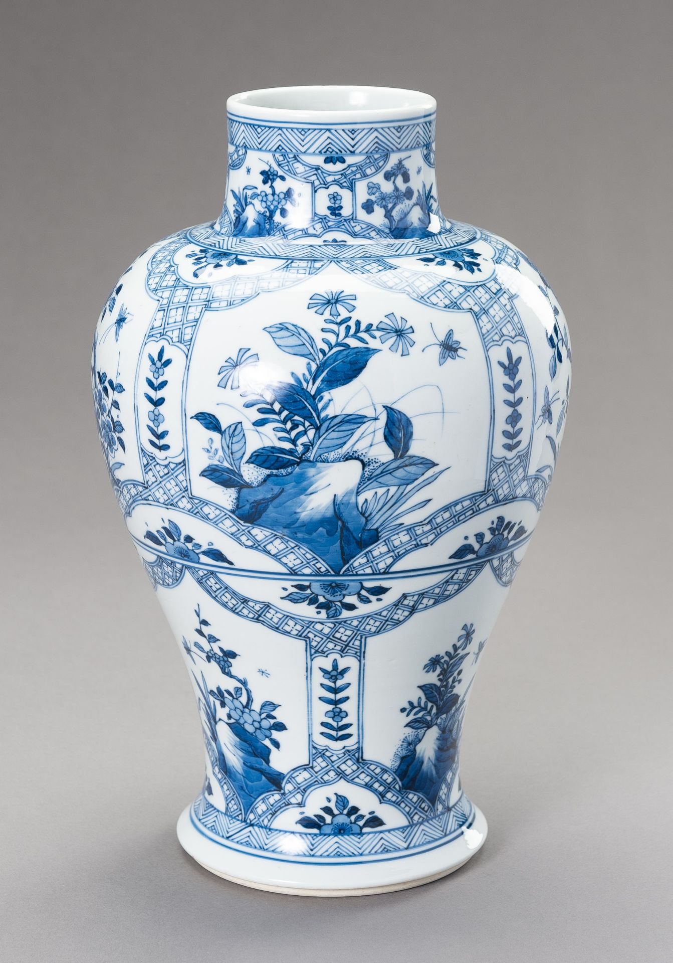 A BLUE AND WHITE MEI PING, QING DYNASTY