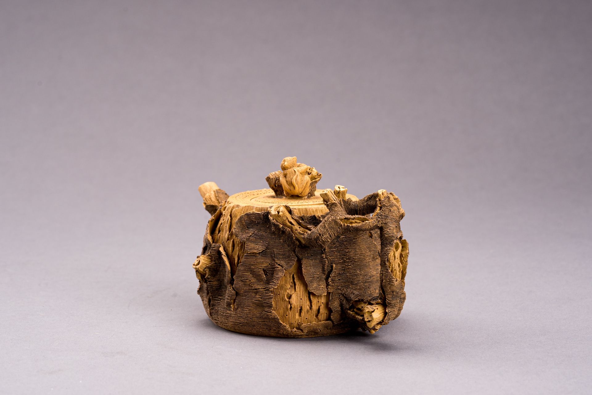 AN YIXING ZISHA 'TREE STUMP' TEA POT - Image 12 of 13