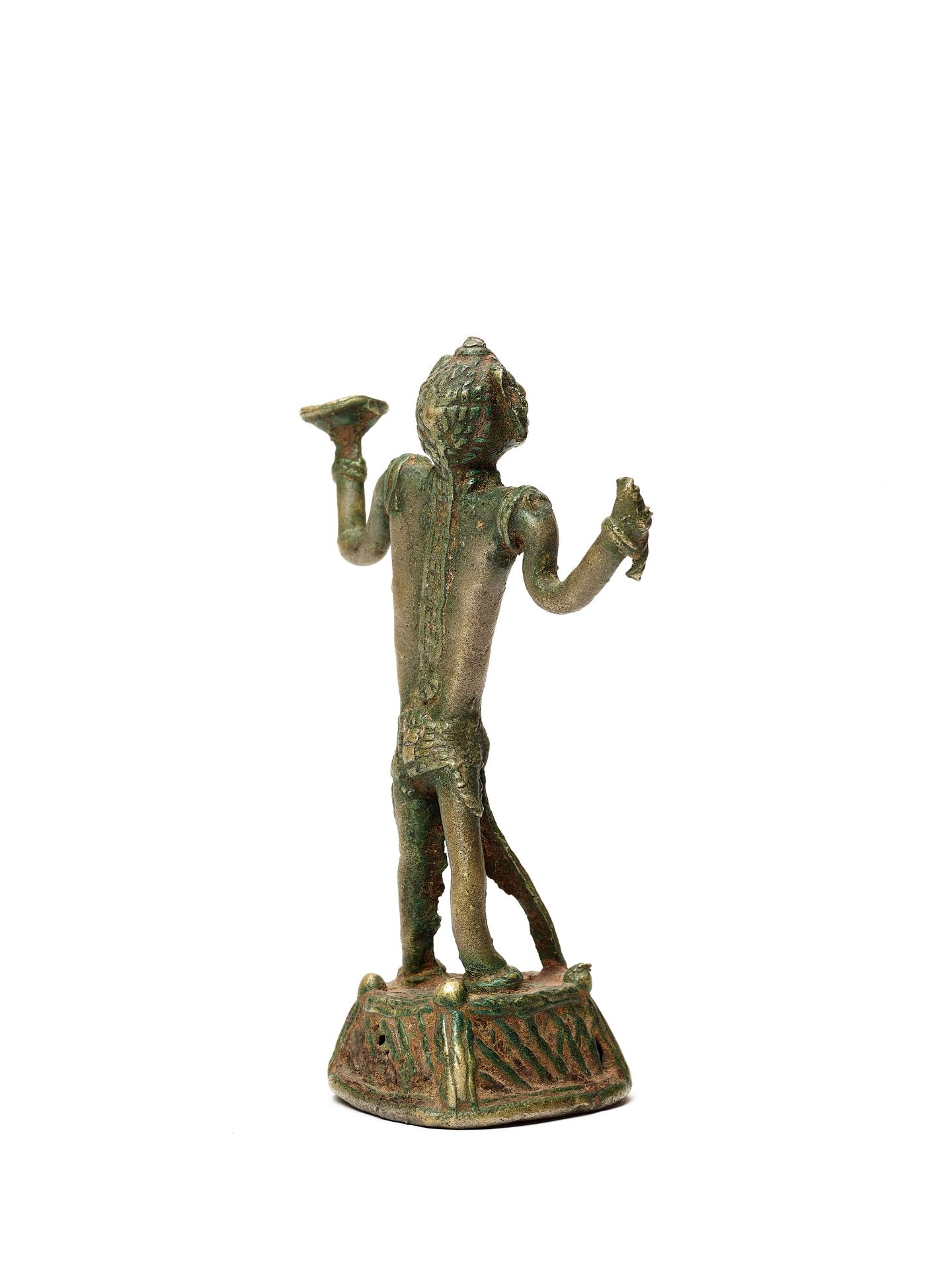 A BASTAR BRONZE GODDESS WITH APRON AND KHAPPAR - Image 3 of 4