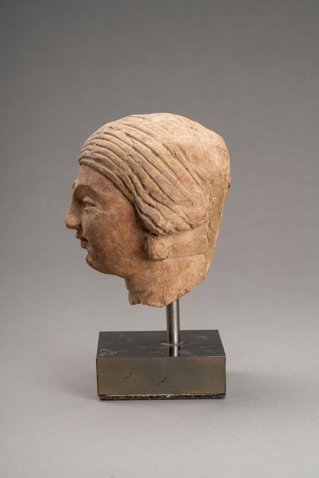 A TERRACOTTA HEAD OF A FEMALE BODHISATTVA, GANDHARA - Image 7 of 8