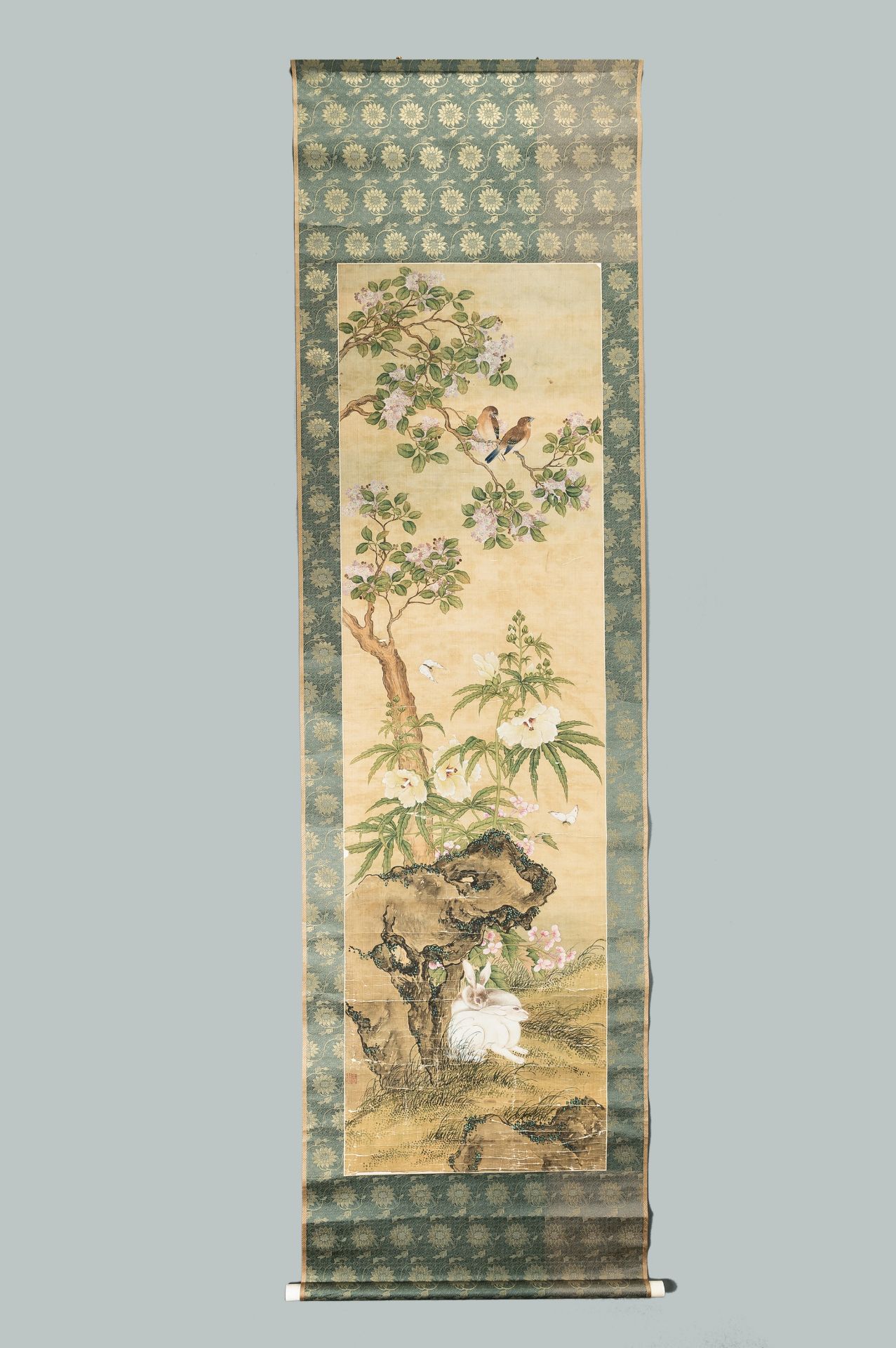 A GROUP OF THREE SCROLL PAINTINGS WITH DUCKS, BIRDS, AND RABBITS, QING - Image 3 of 30