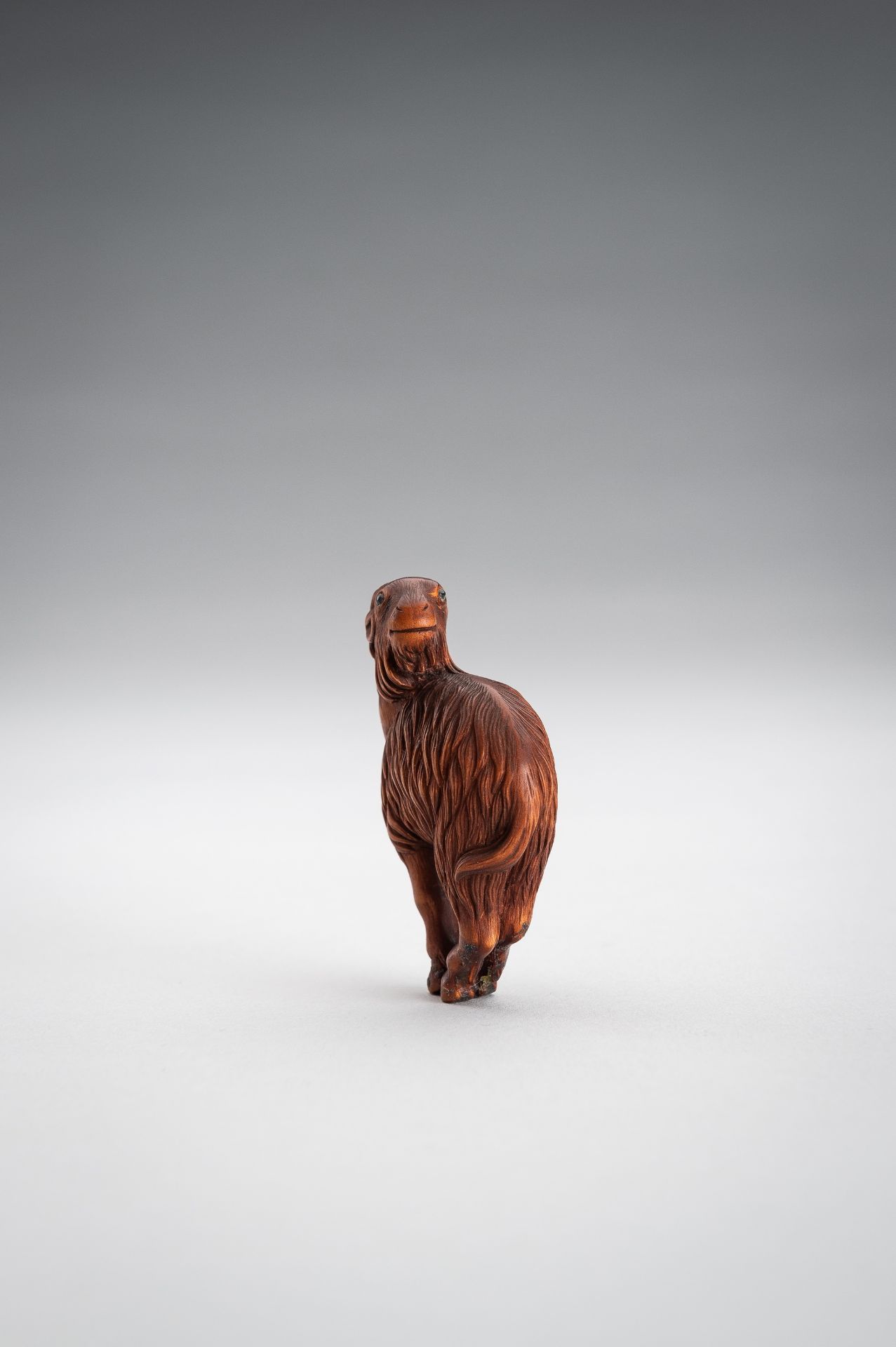 A WOOD NETSUKE OF A GOAT - Image 10 of 11