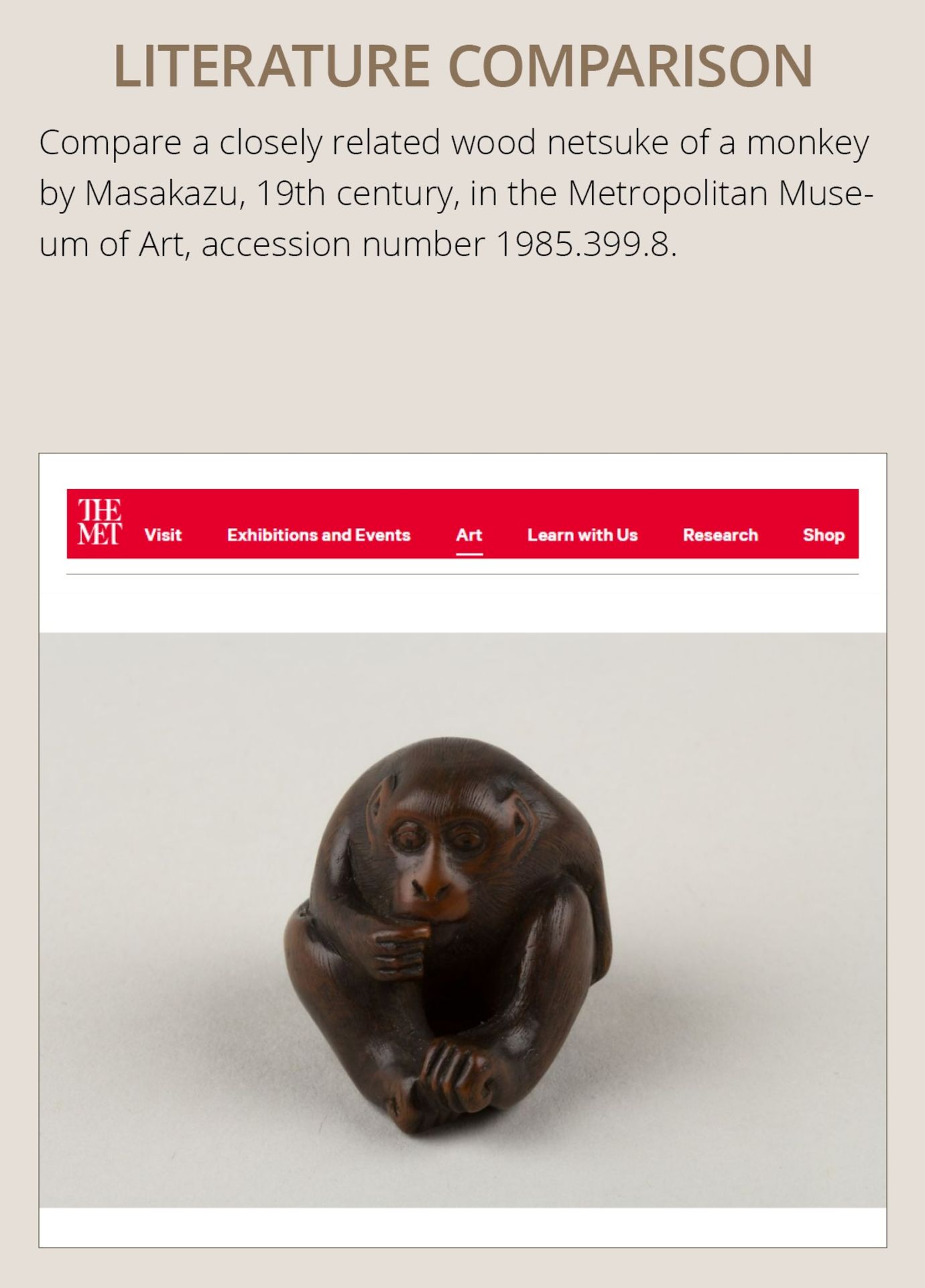 MASAKAZU: A WOOD NETSUKE OF A MONKEY WITH PEACH, SCHOOL OF TOMOKAZU - Image 5 of 10