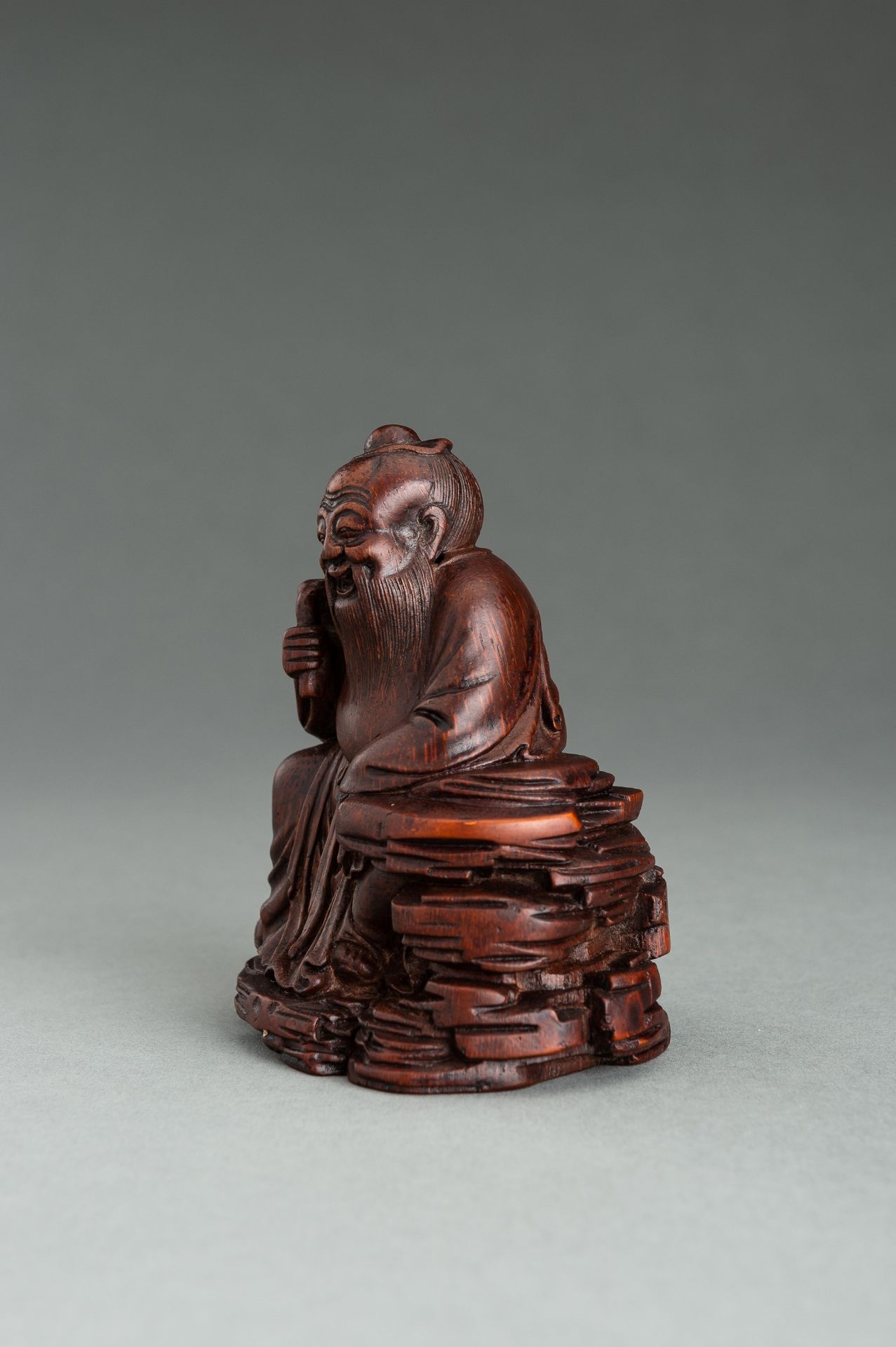 A BAMBOO FIGURE OF SHOULAO, QING DYNASTY - Image 6 of 13