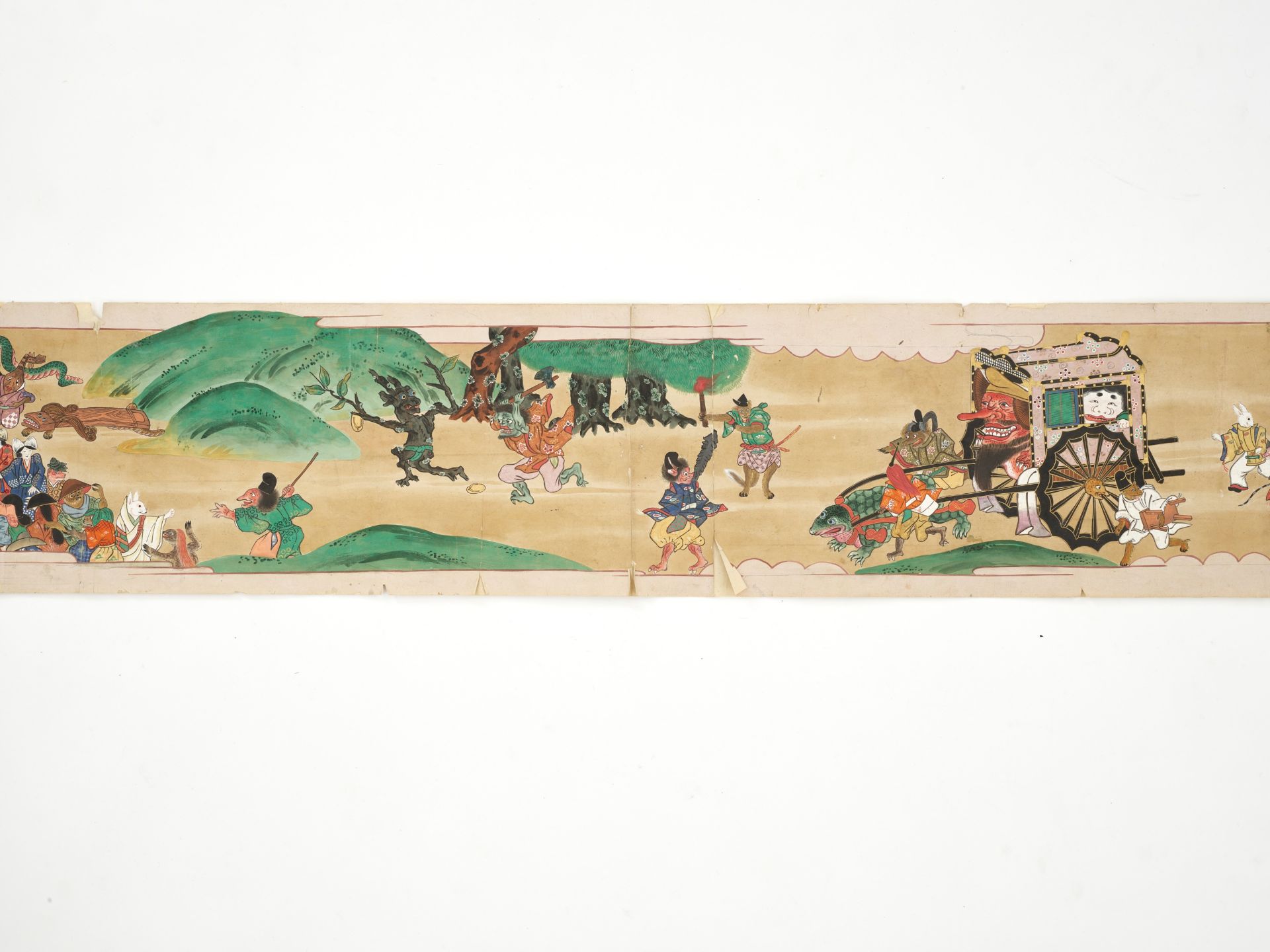AN EMAKI HANDSCROLL DEPICTING THE NOCTURNAL PROCESSION OF THE HUNDRED DEMONS, HYAKKI YAGYO - Image 8 of 9