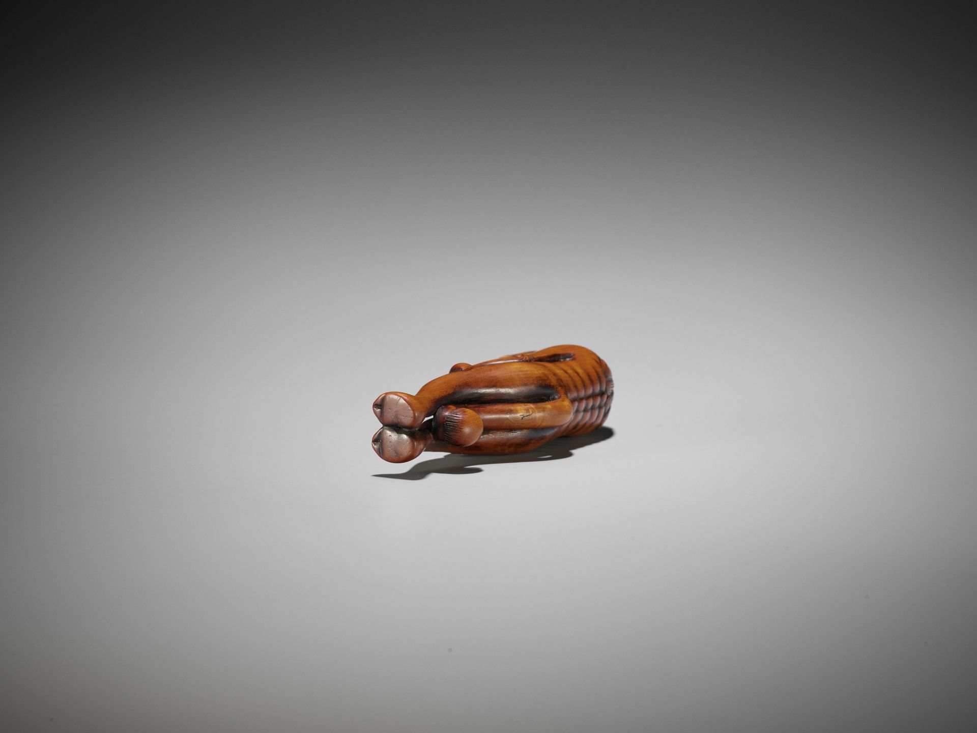 A CONTEMPORARY WOOD NETSUKE OF A MYTHICAL BEAST - Image 13 of 13