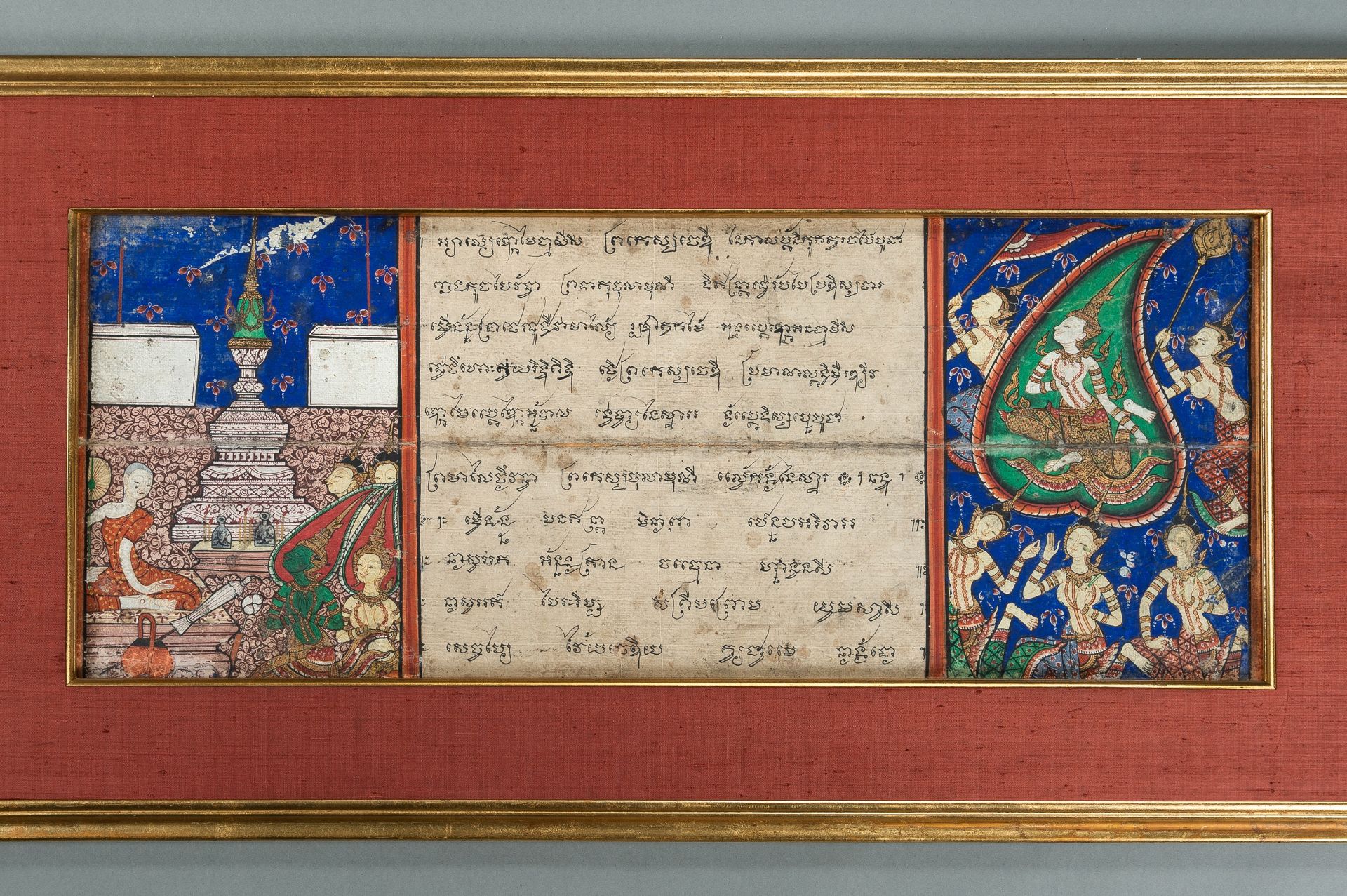 TWO ILLUSTRATED 'PHRA MALAI' MANUSCRIPT LEAVES, 19TH CENTURY - Image 9 of 17