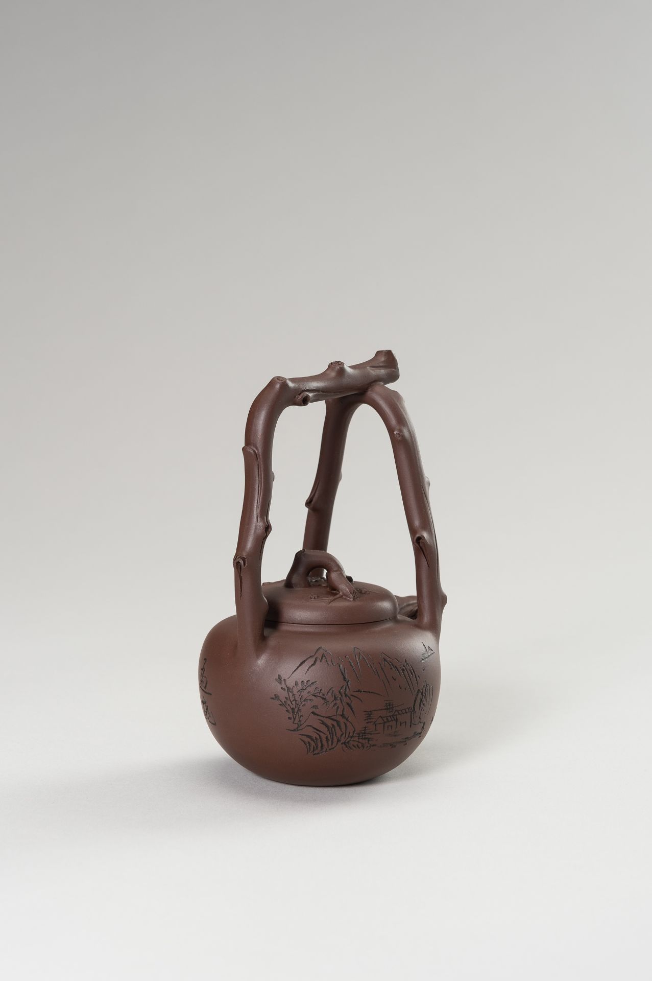 AN YIXING ZISHA TEAPOT AND COVER - Image 12 of 14