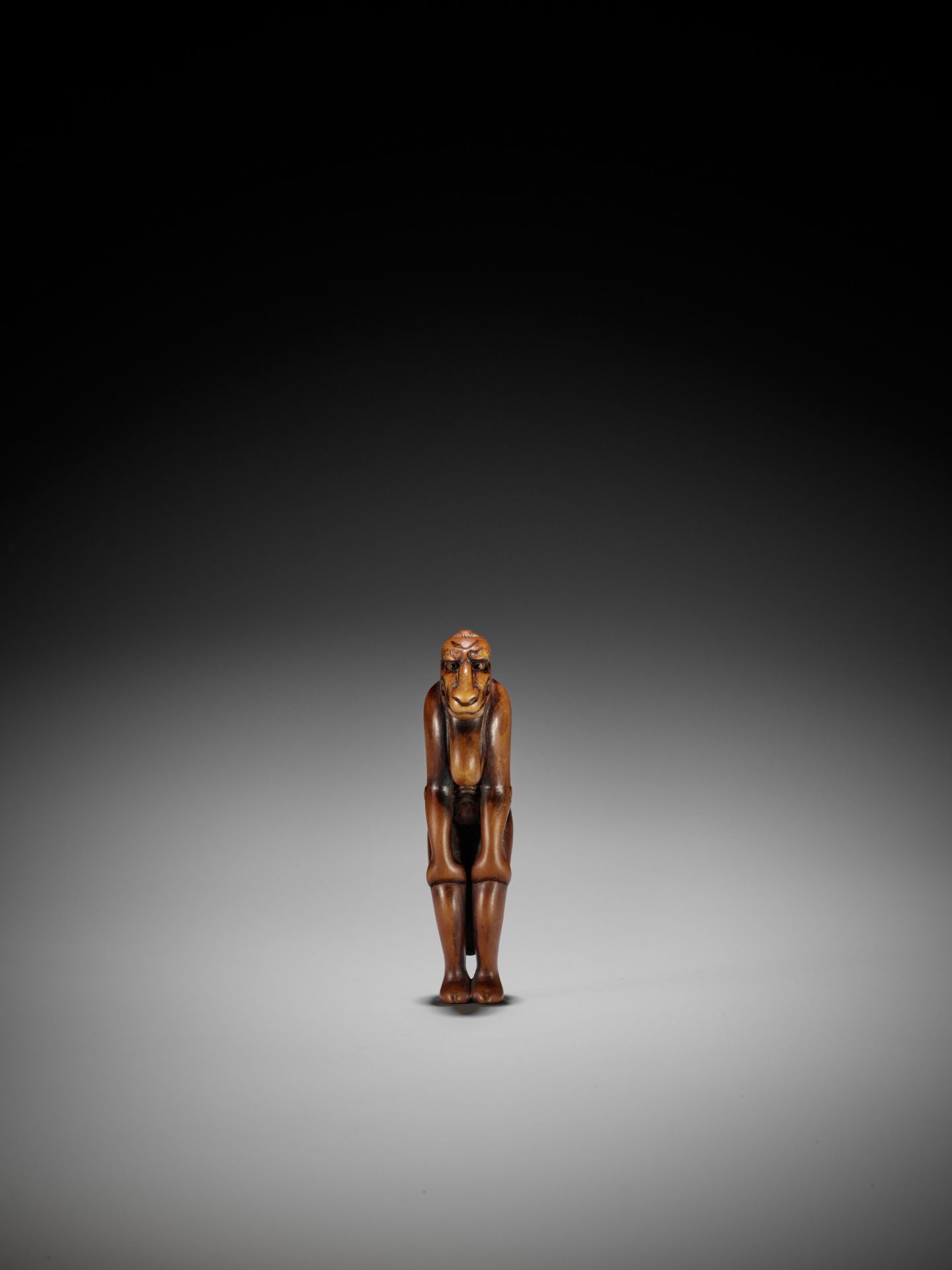 A CONTEMPORARY WOOD NETSUKE OF A MYTHICAL BEAST - Image 9 of 13